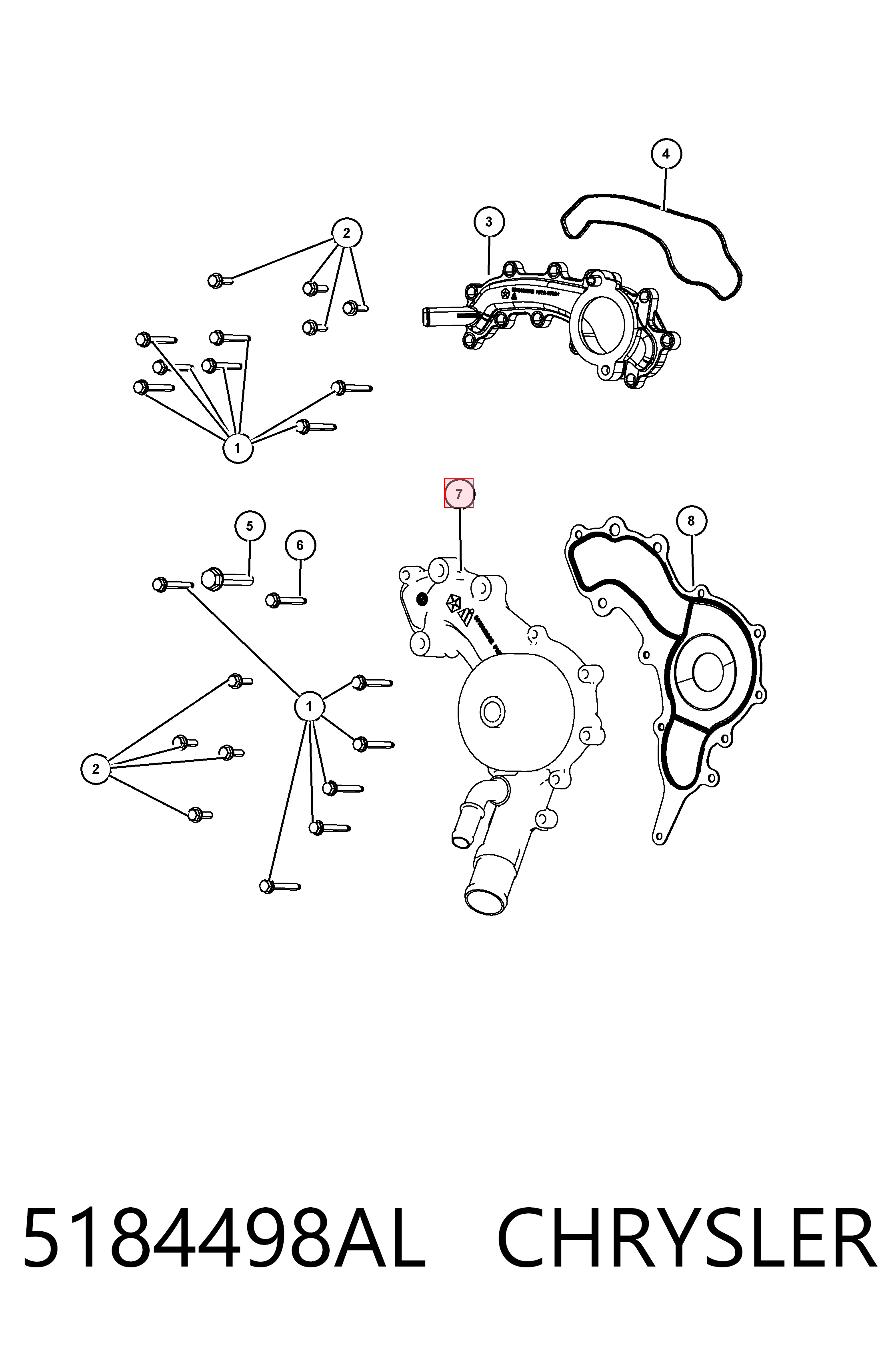 5184498AL Chrysler Насос водяной