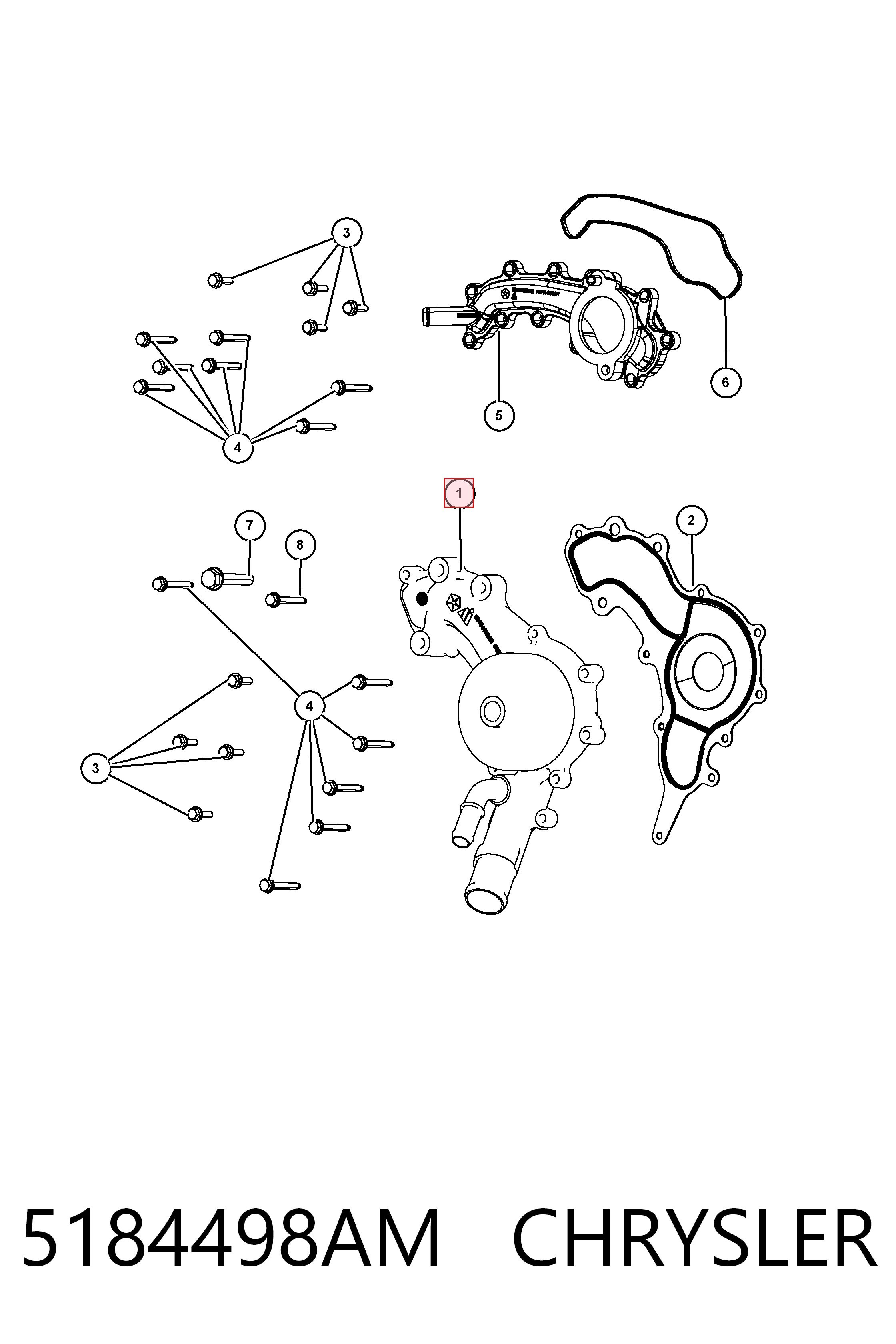 5184498AM Chrysler Насос водяной