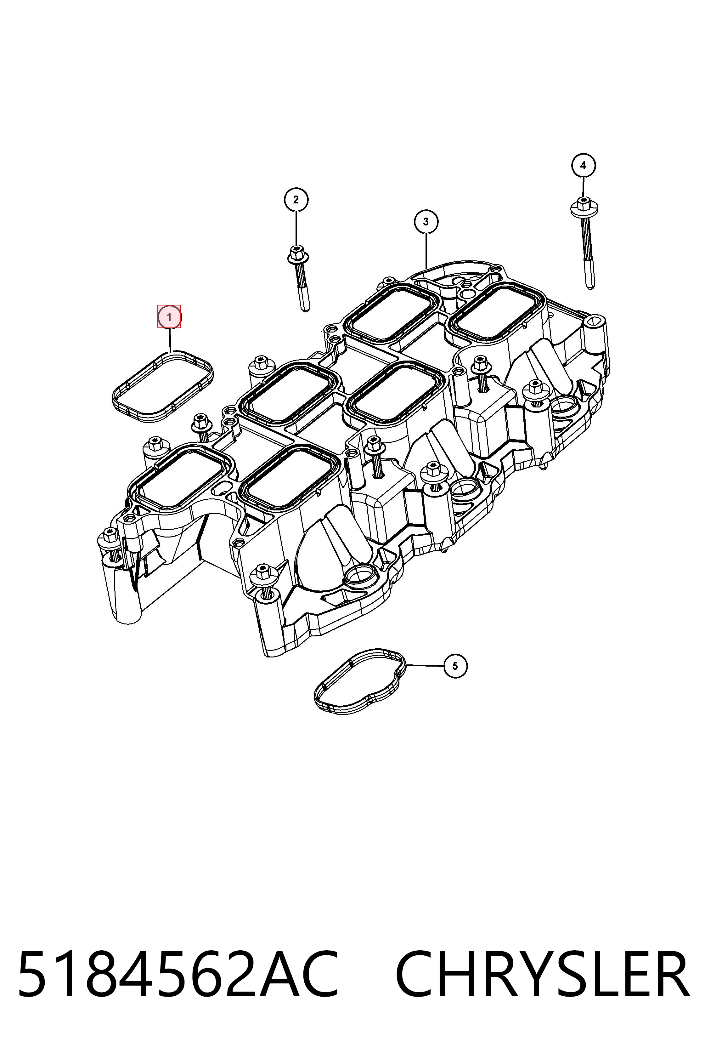 5184562AC Chrysler  Прокладка впускного коллектора