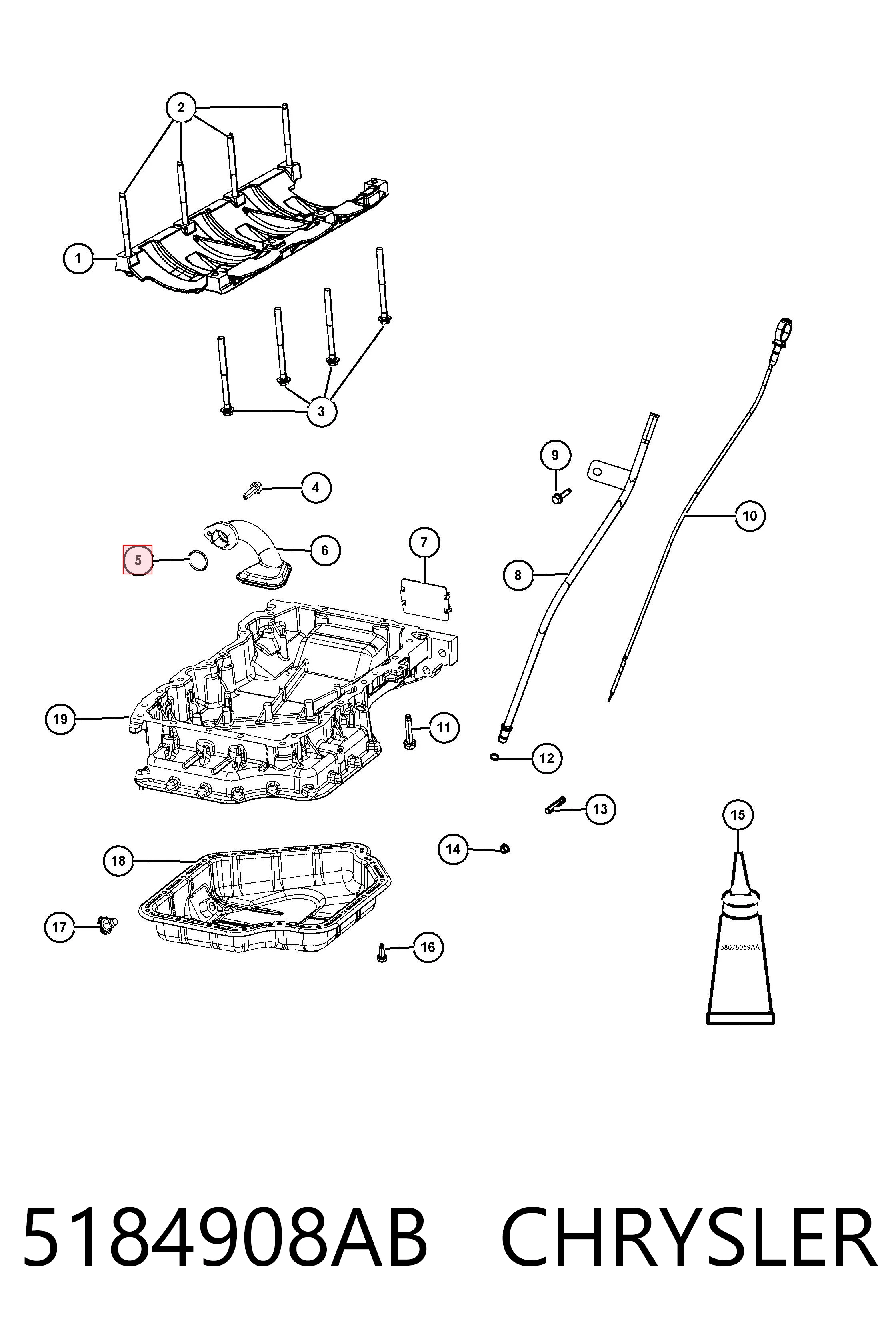 5184908AB Chrysler Уплотнительное кольцо, универсальное