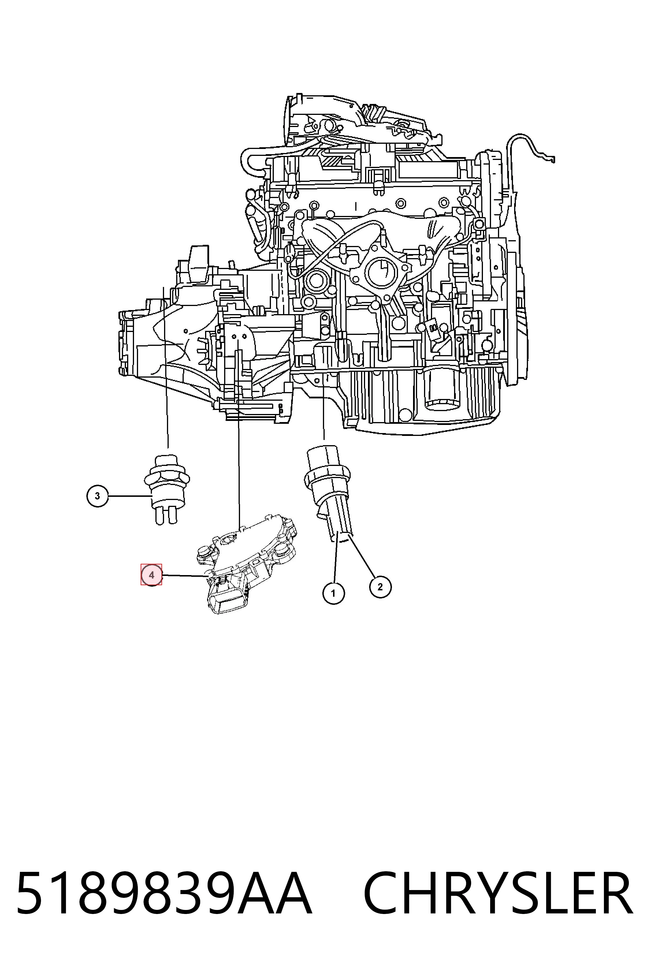 K05189839AA Fiat/Alfa/Lancia Датчик положения селектора АКПП