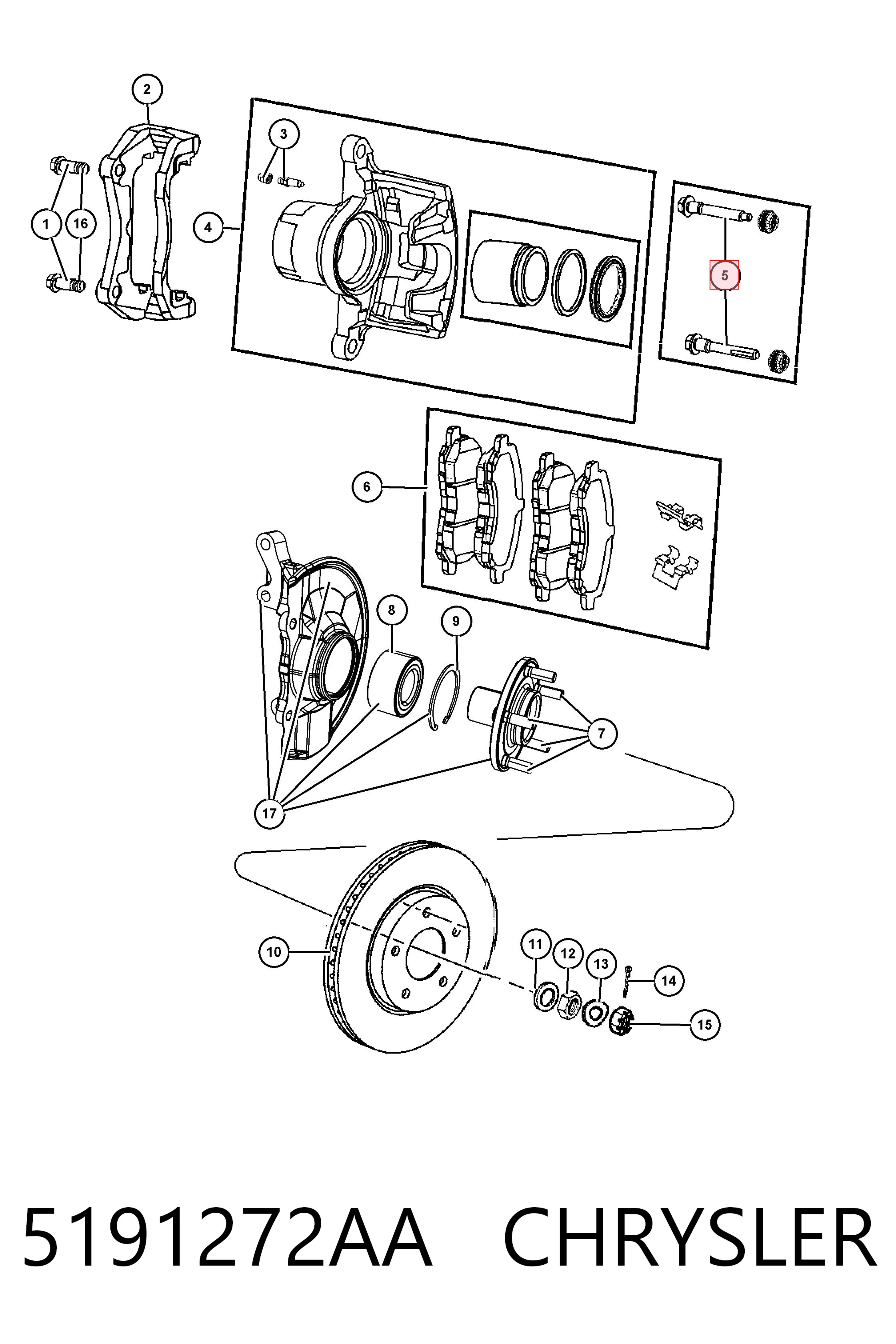 Направляющая переднего суппорта Fiat/Alfa/Lancia K05191272AA цена, от 7.39 USD