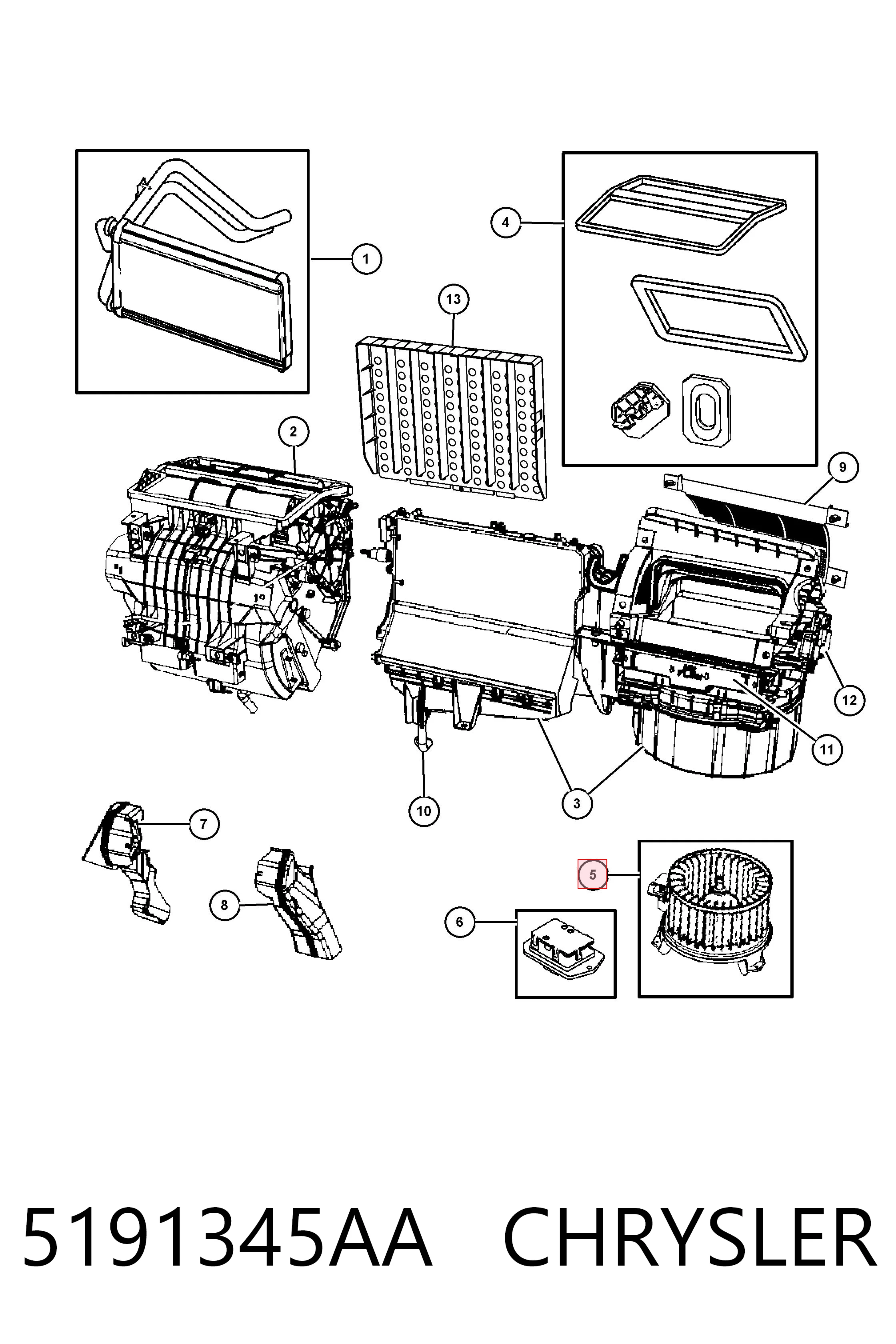 5191345AA Chrysler Электромотор печки