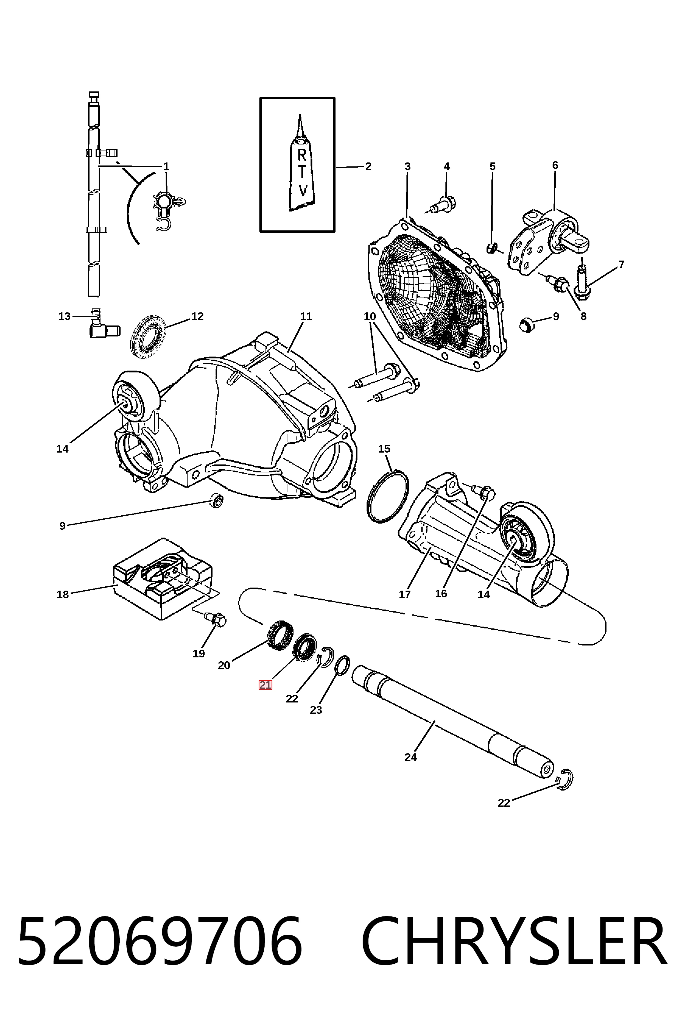 52069706 Chrysler Сальник переднего моста