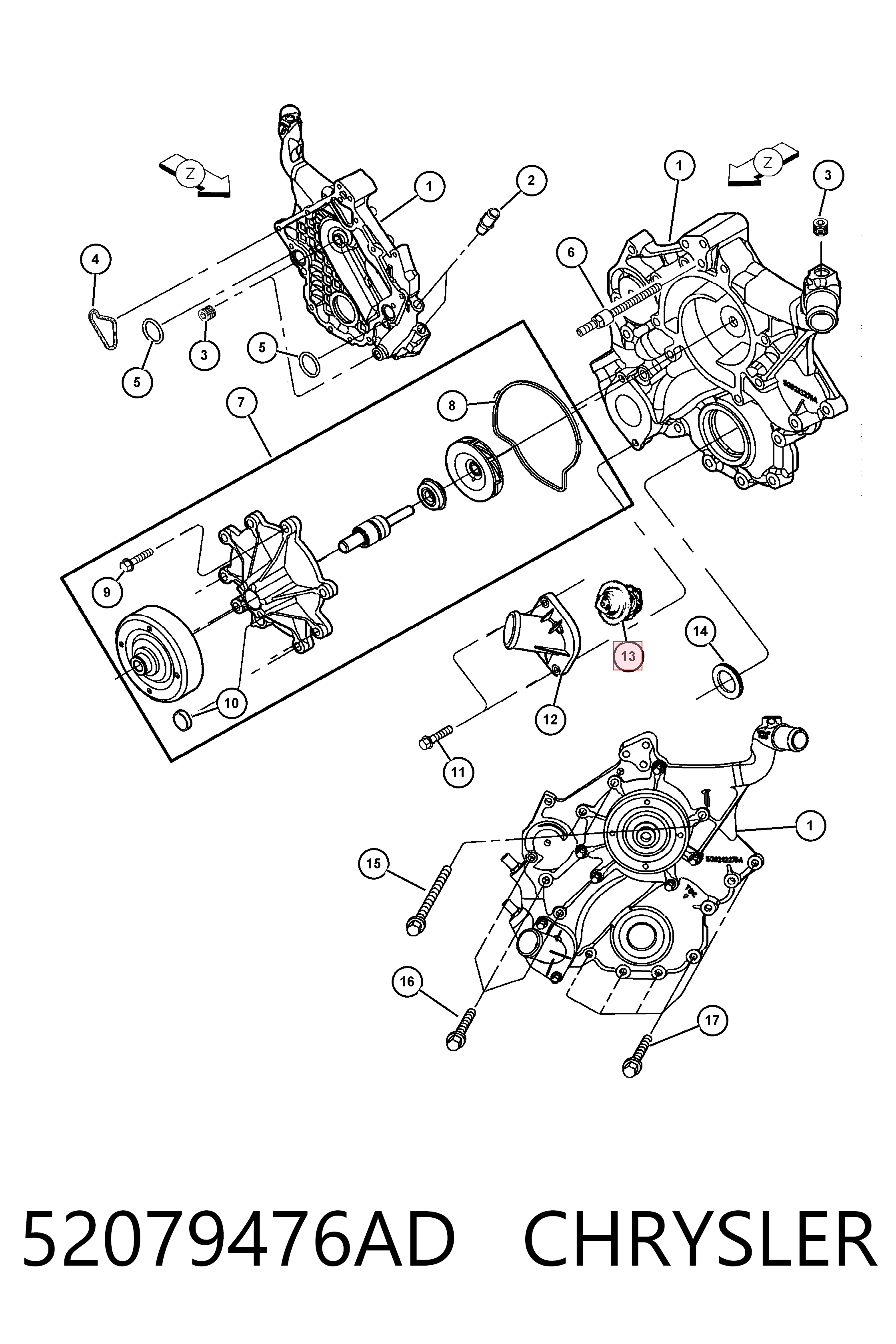 52079476AD Chrysler Авто термостат