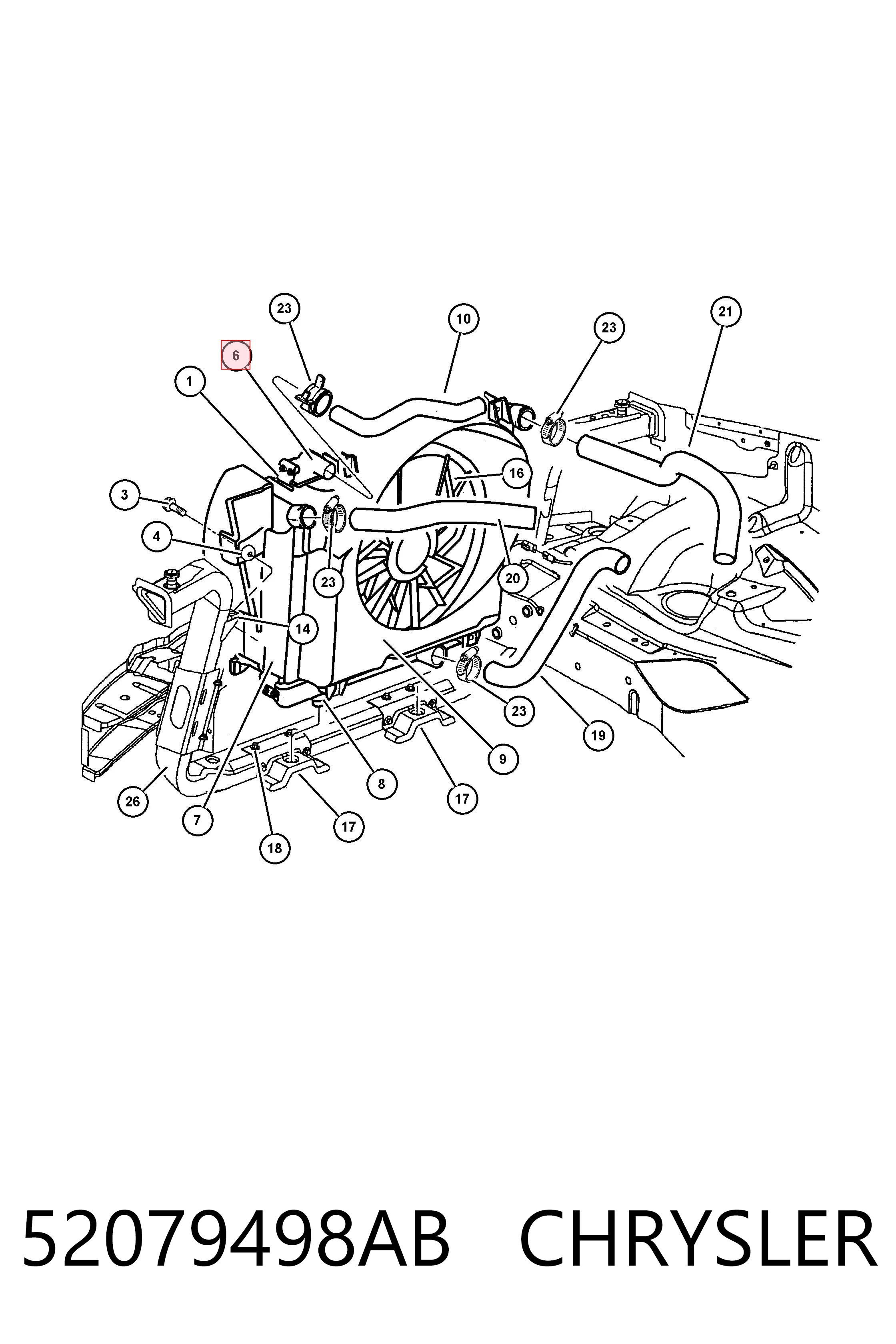 Купить K52079498AC Fiat/Alfa/Lancia Радиатор водяной