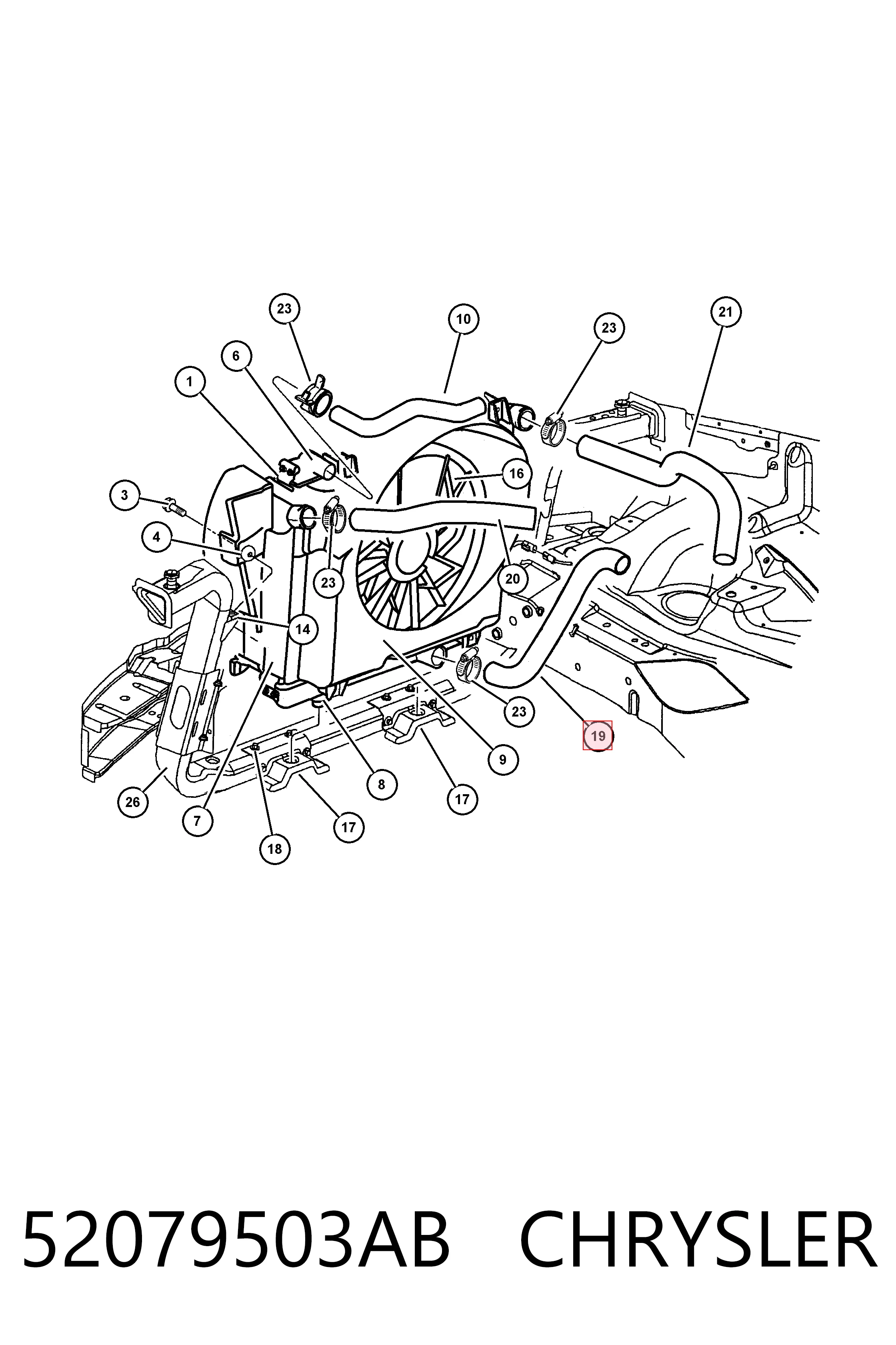 K52079503 Fiat/Alfa/Lancia Патрубок радиатора охлаждения нижний