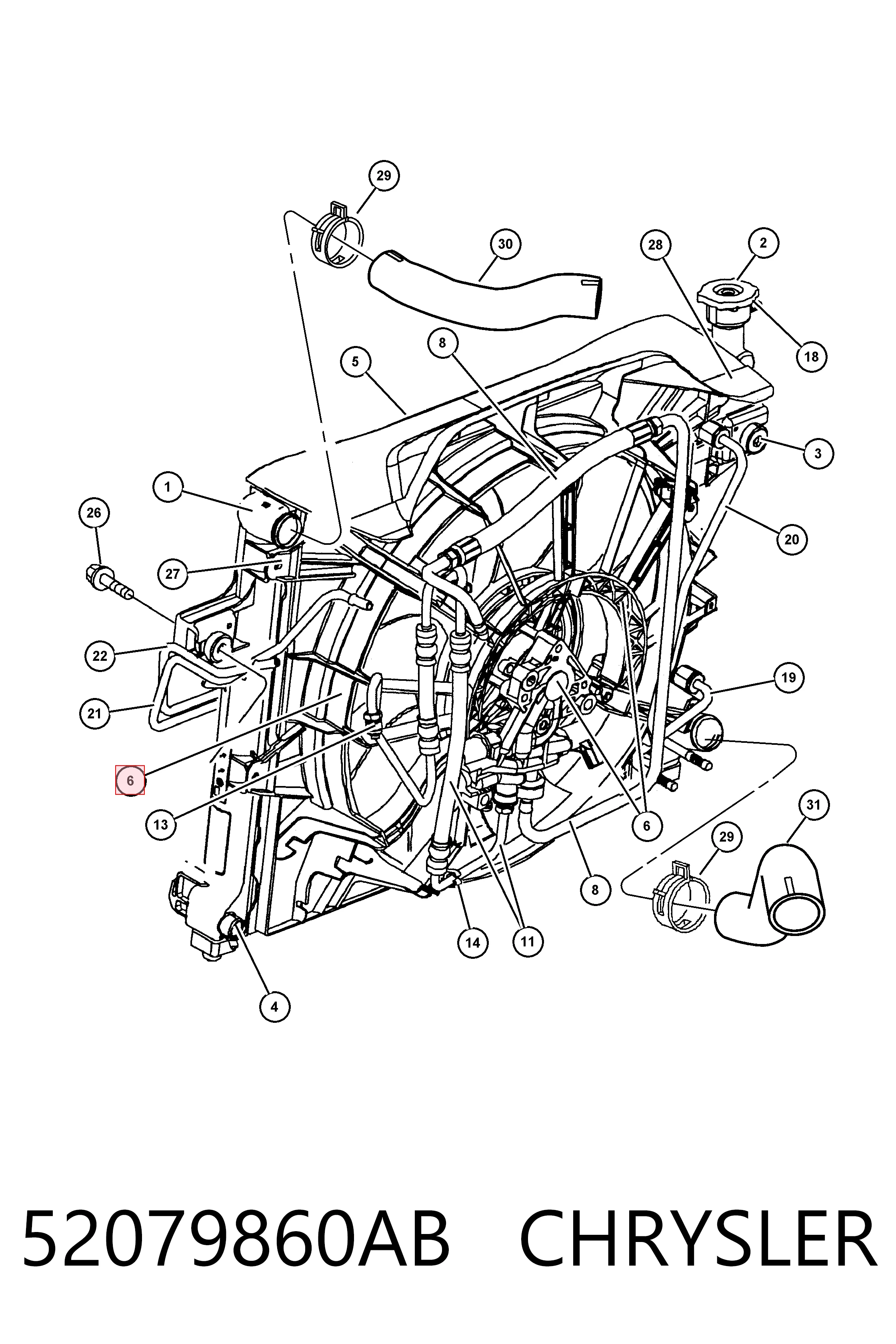 K52079860AA Fiat/Alfa/Lancia Вентилятор радиатора