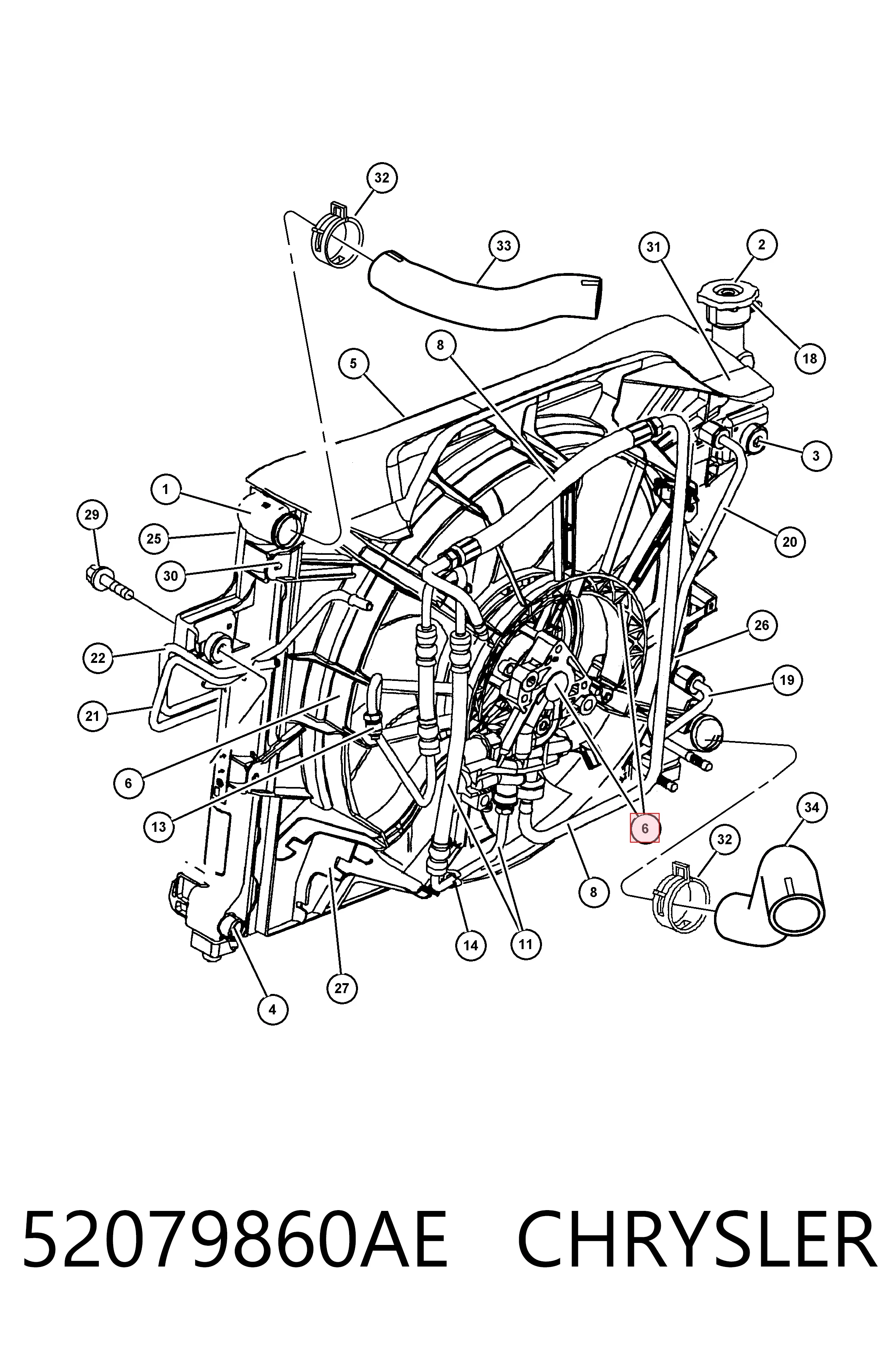 Купить K52079860AA Fiat/Alfa/Lancia Электровентилятор охлаждения в сборе (мотор+крыльчатка)