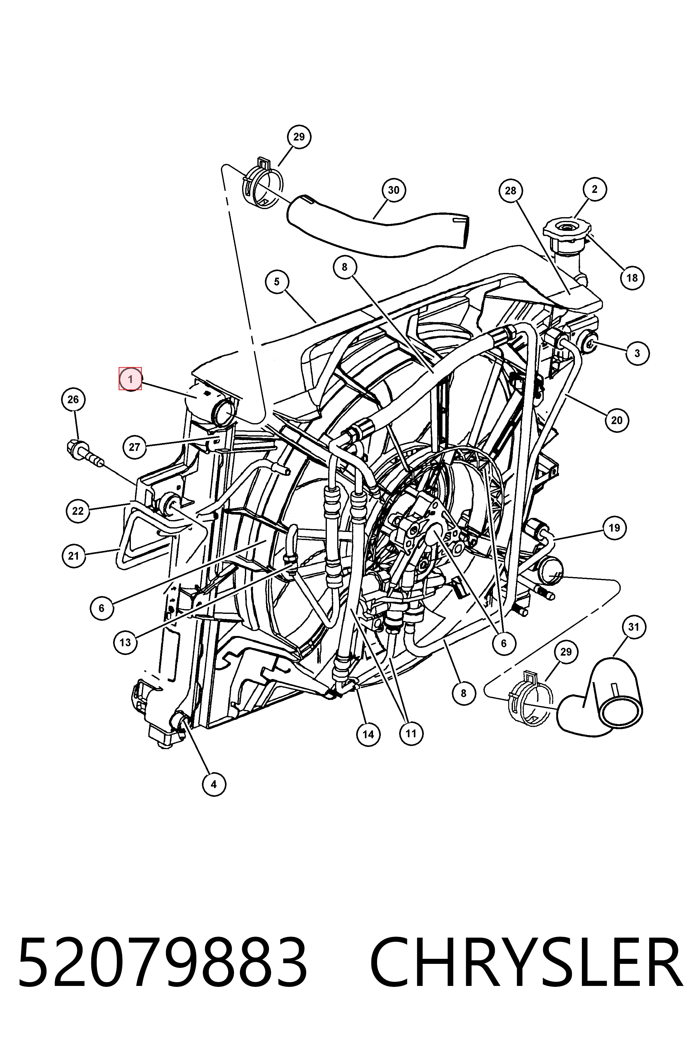 K52079883AD Fiat/Alfa/Lancia Радиатор основной