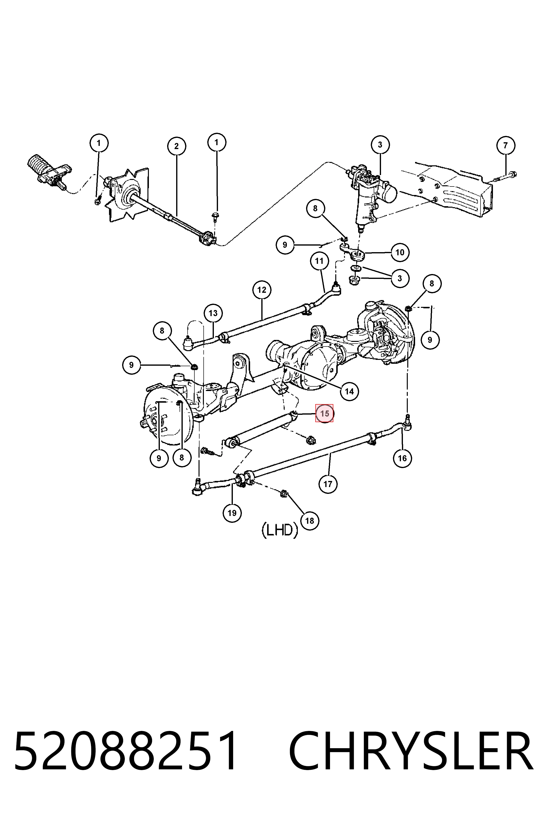 K52088251AB Fiat/Alfa/Lancia Амортизатор рулевой