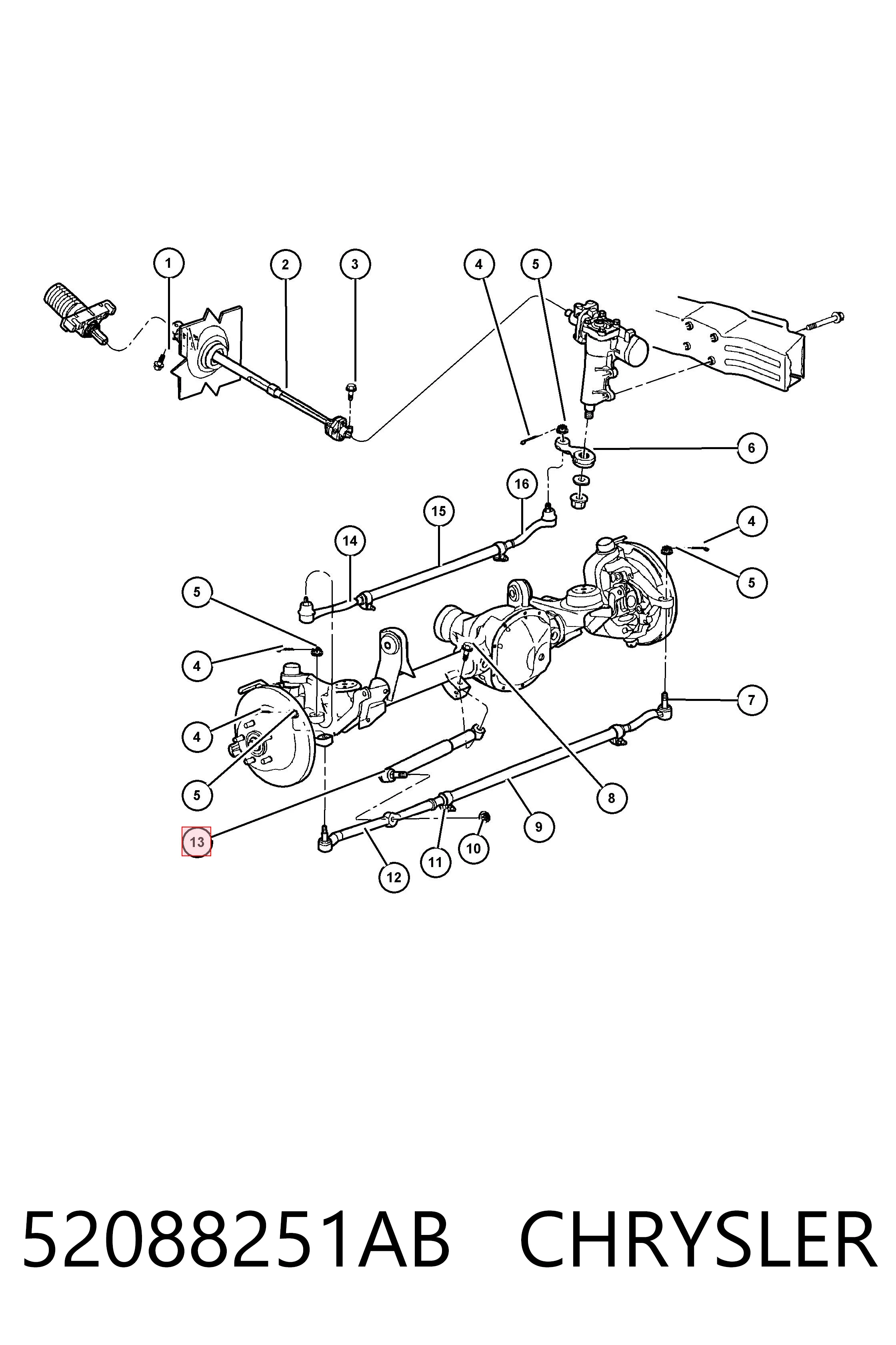 Демпфер рулевой Fiat/Alfa/Lancia K52088251AB цена, от 28.52 USD