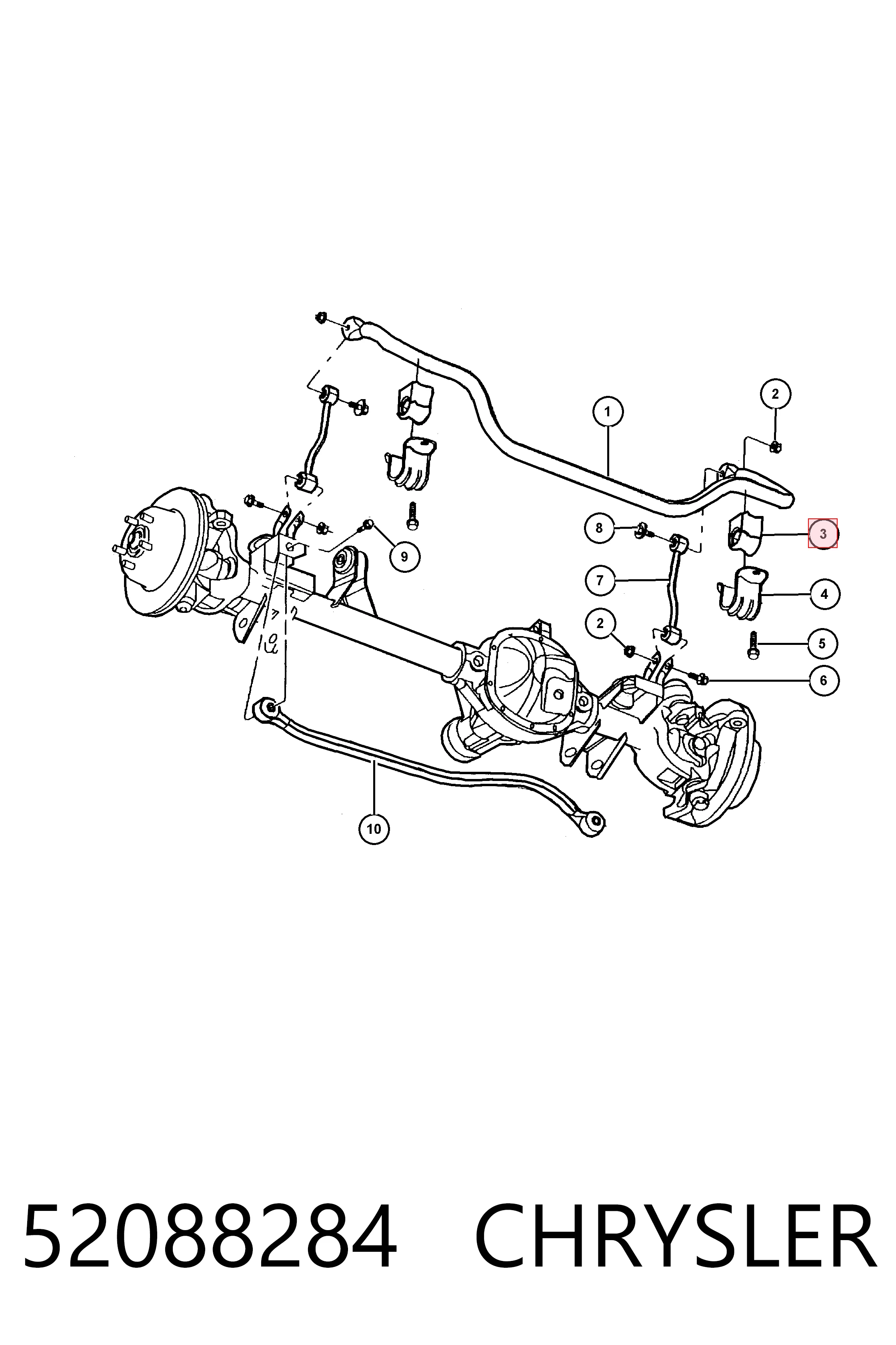 52088284 Chrysler Разрезная втулка стабилизатора