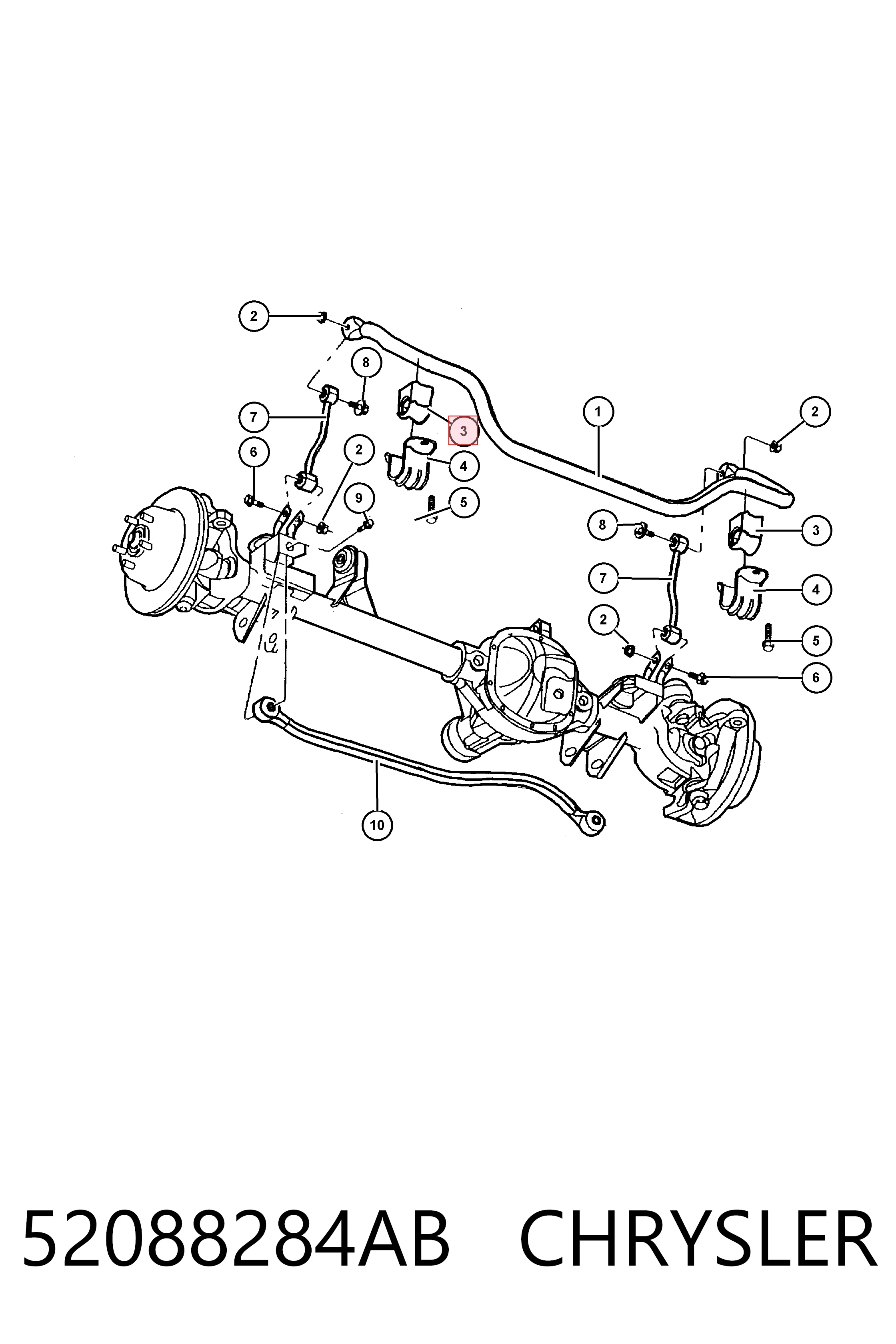 52088284AB Chrysler Разрезная втулка стабилизатора