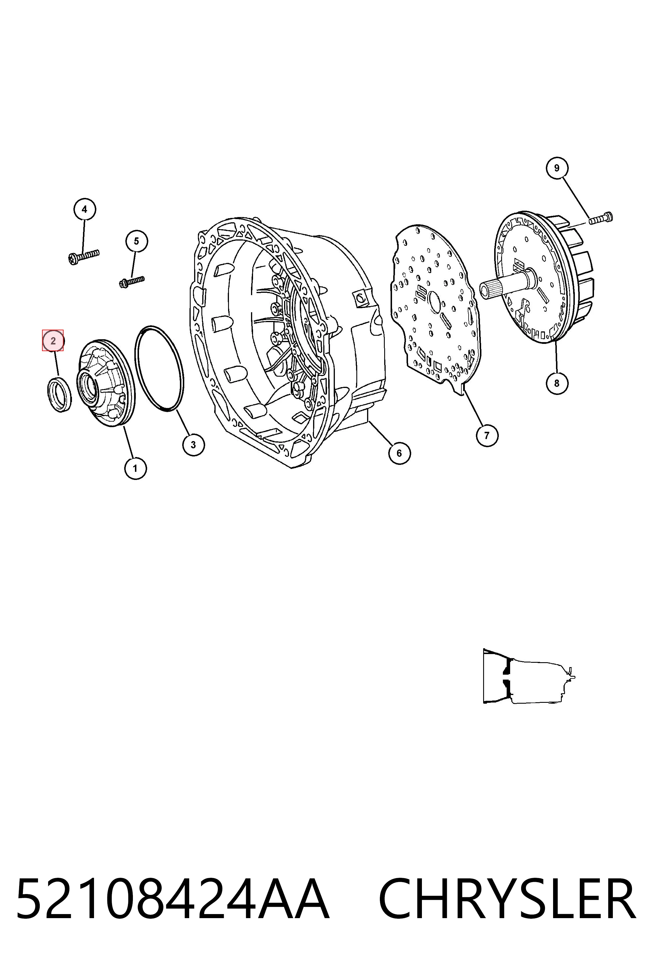 Сальник коленвала K52108424AA Fiat/Alfa/Lancia