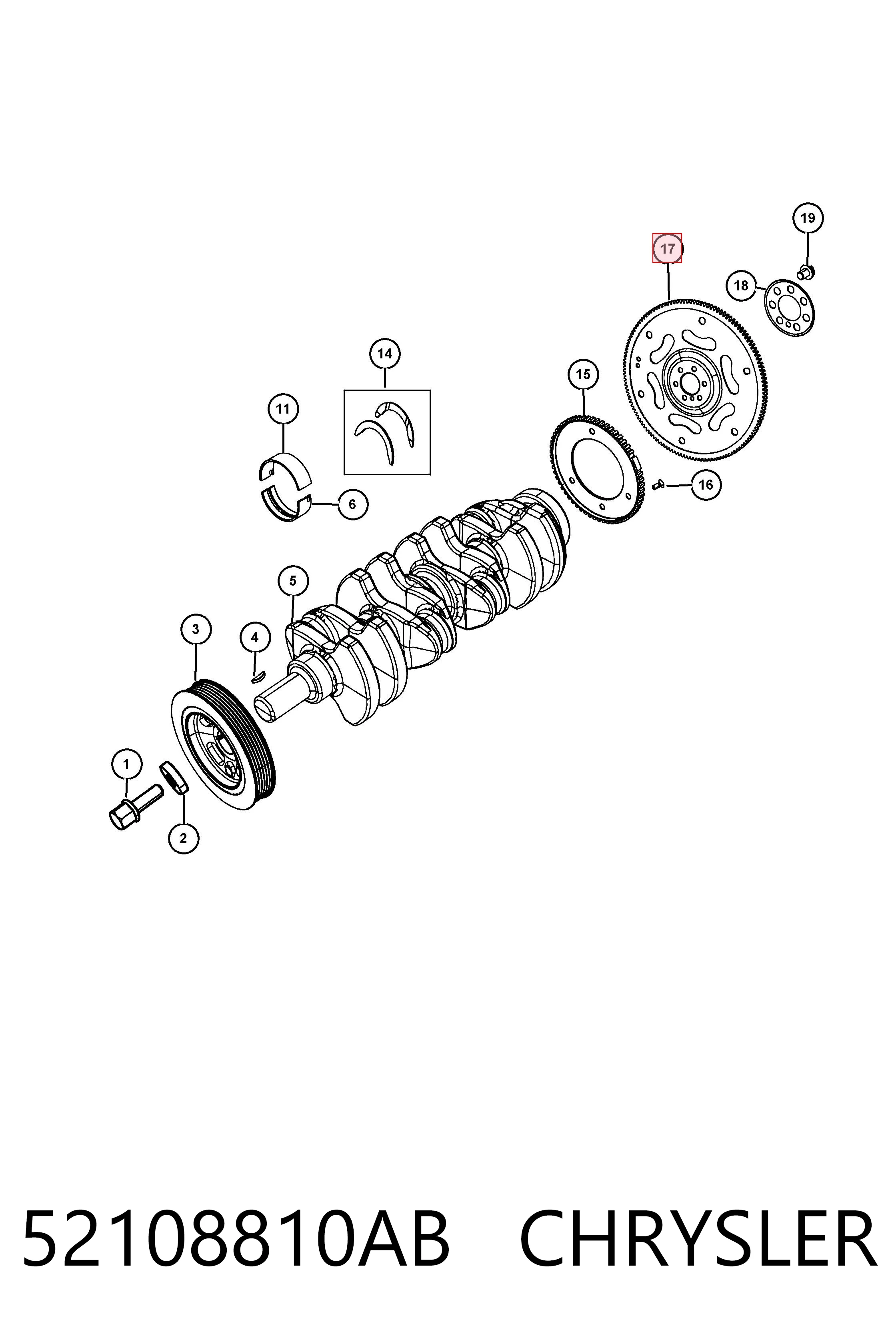 K52108810AB Fiat/Alfa/Lancia Демпферный маховик