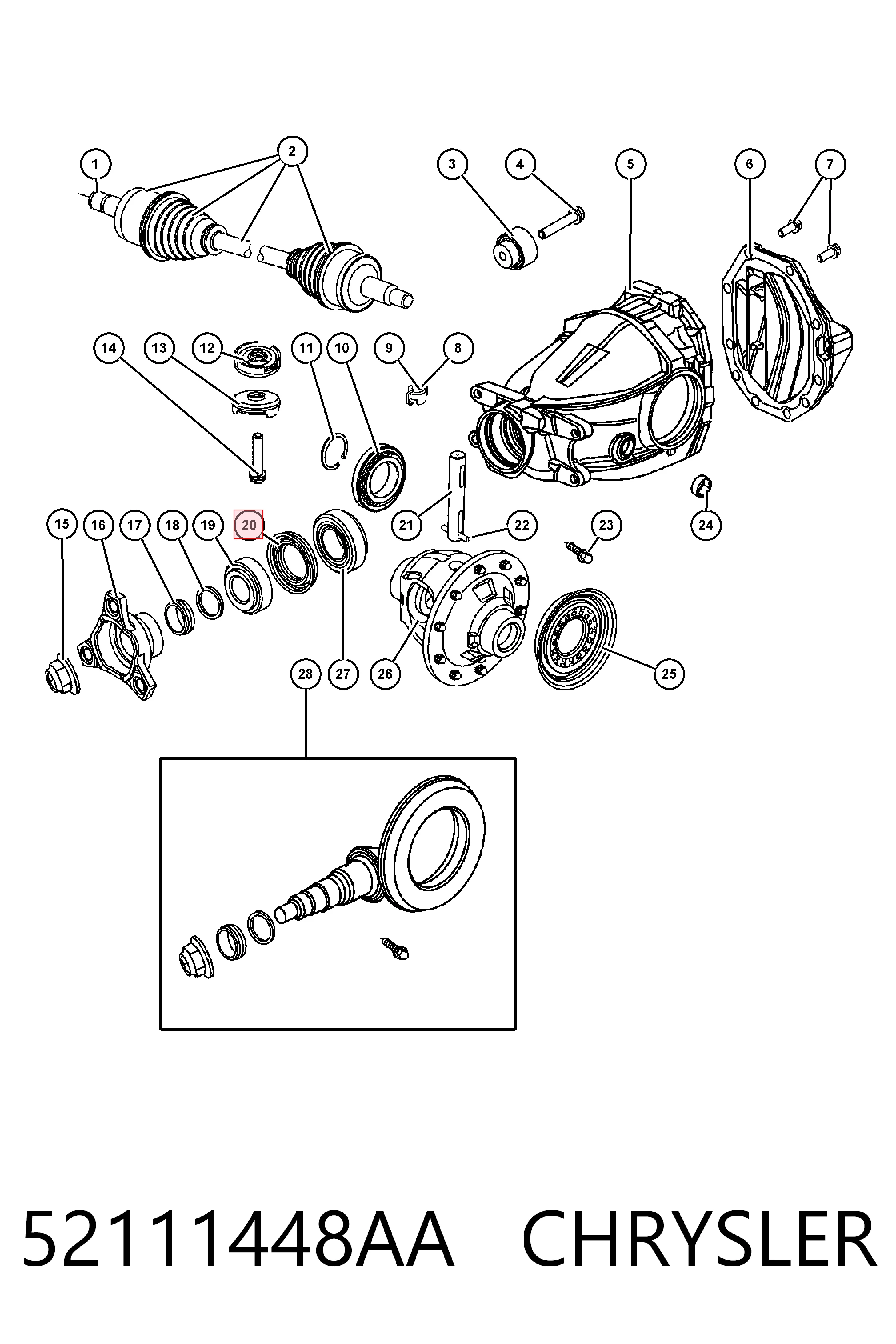 Купить K05114255AA Fiat/Alfa/Lancia Сальник хвостовика