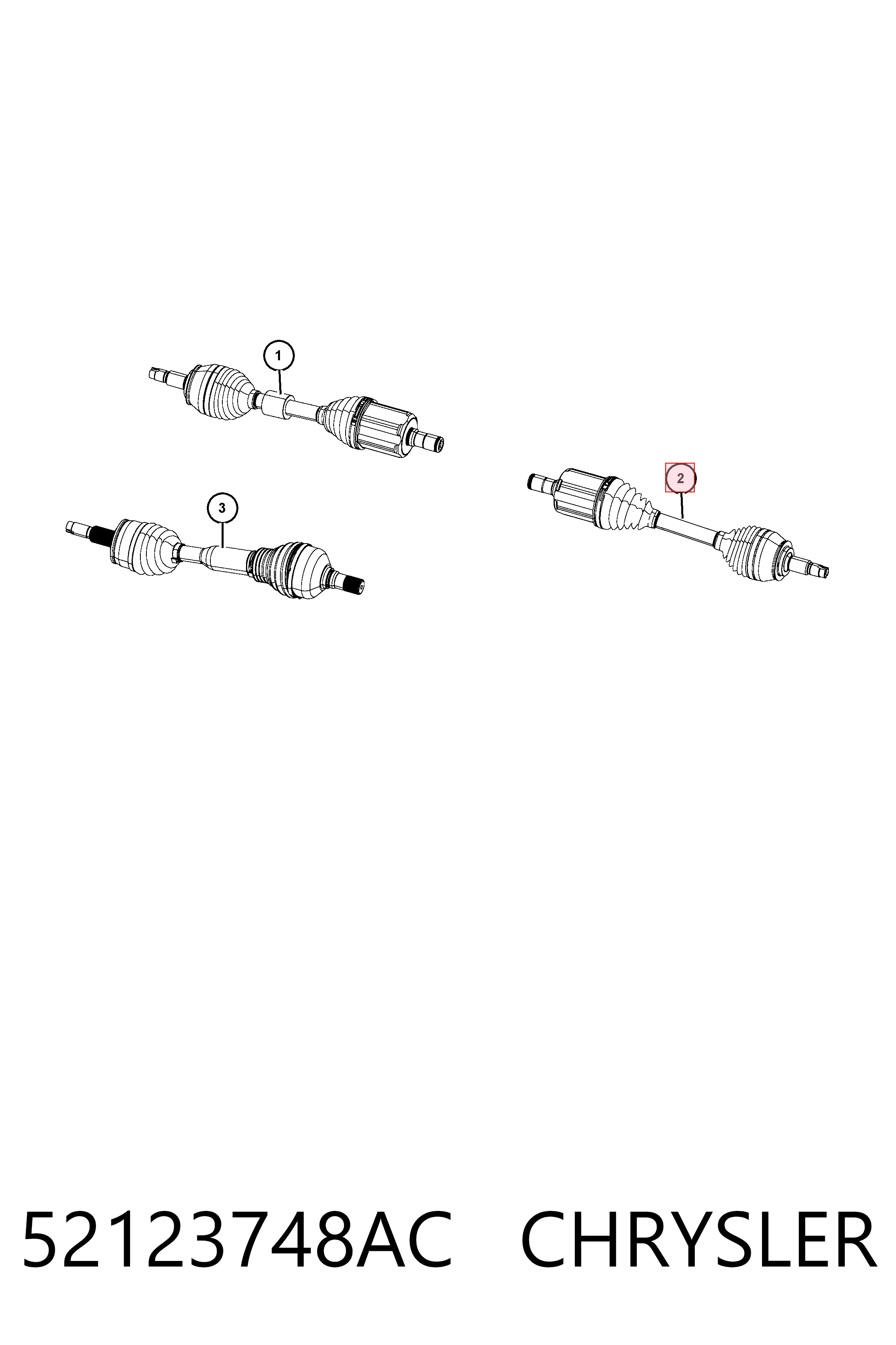 52123748AC Chrysler Полуось передняя левая