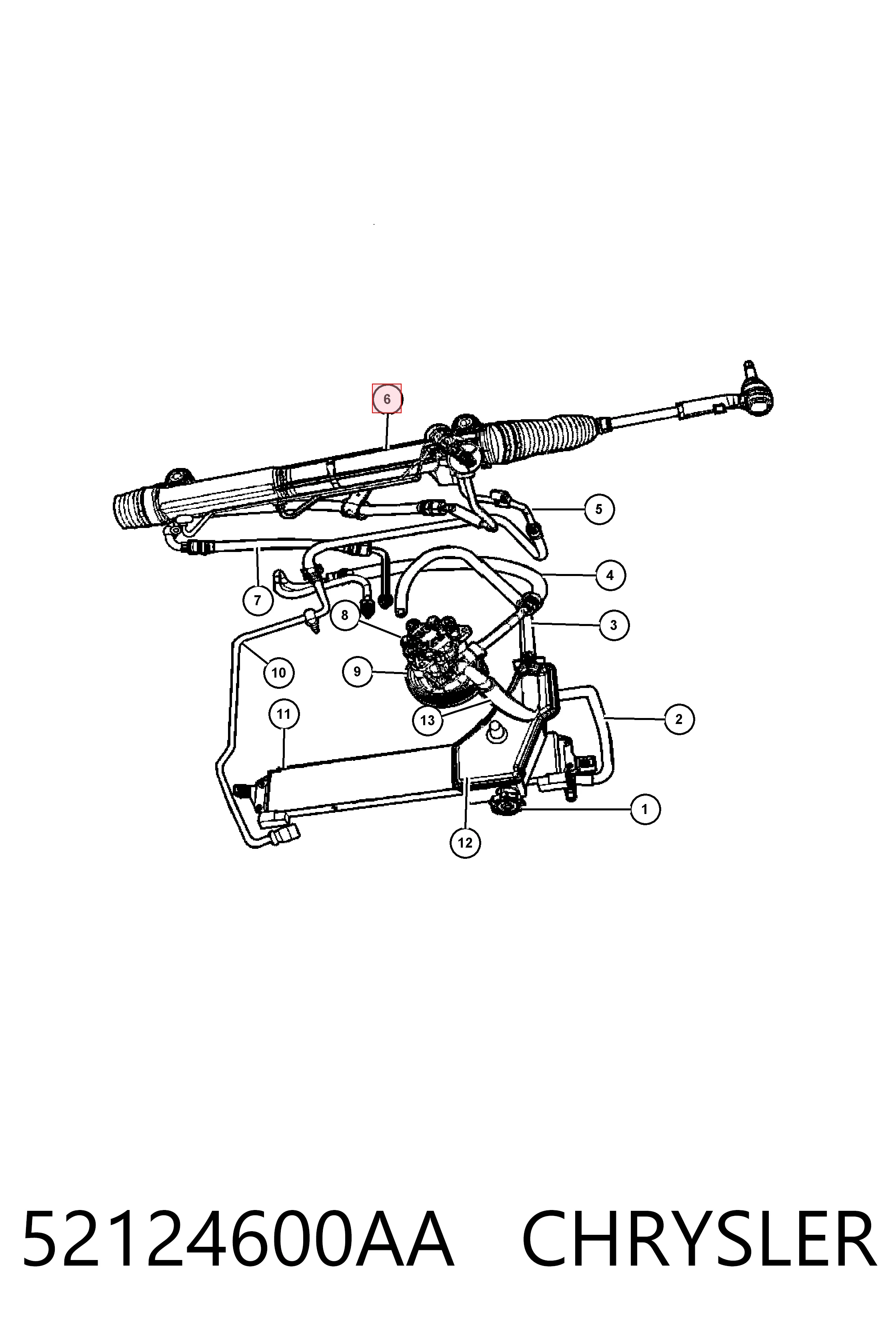 Купить K52124600AA Fiat/Alfa/Lancia Рулевая рейка