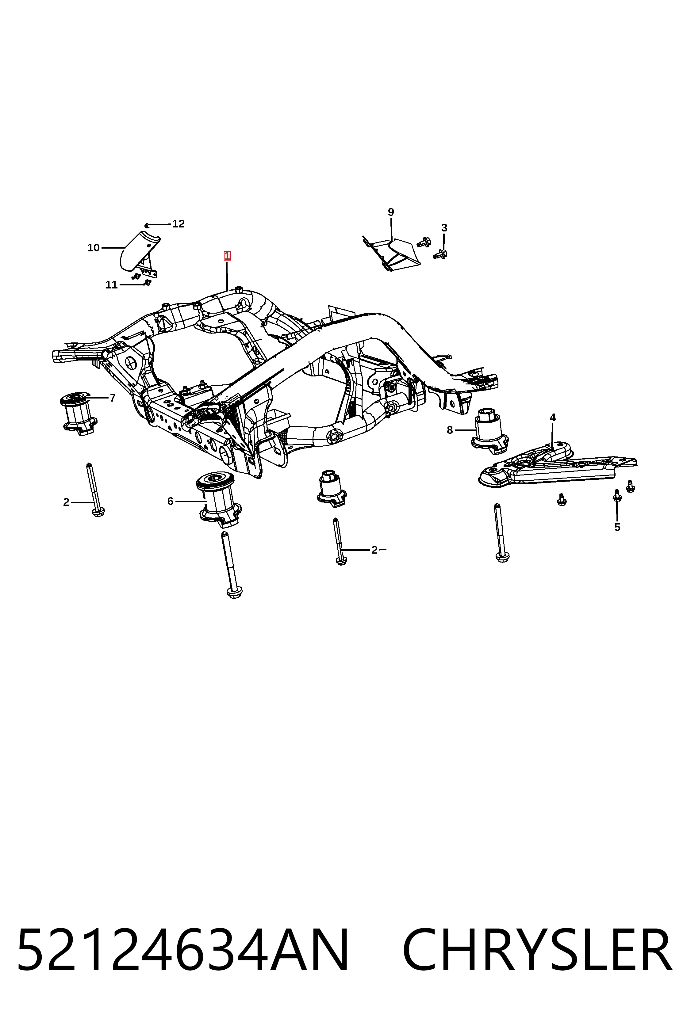  Подрамник передний Jeep Grand Cherokee 4