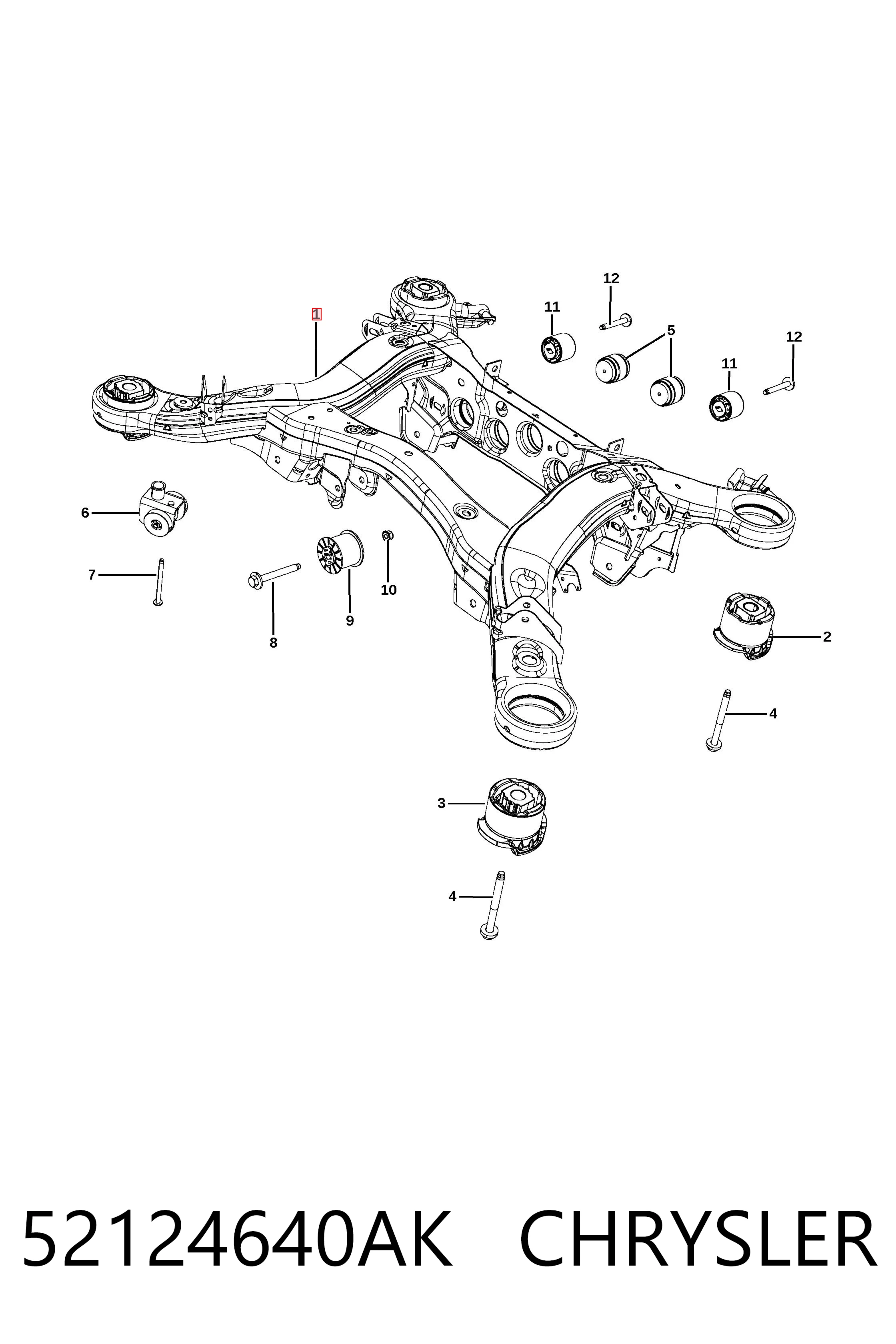 K52124640AI Fiat/Alfa/Lancia Подрамник задней подвески