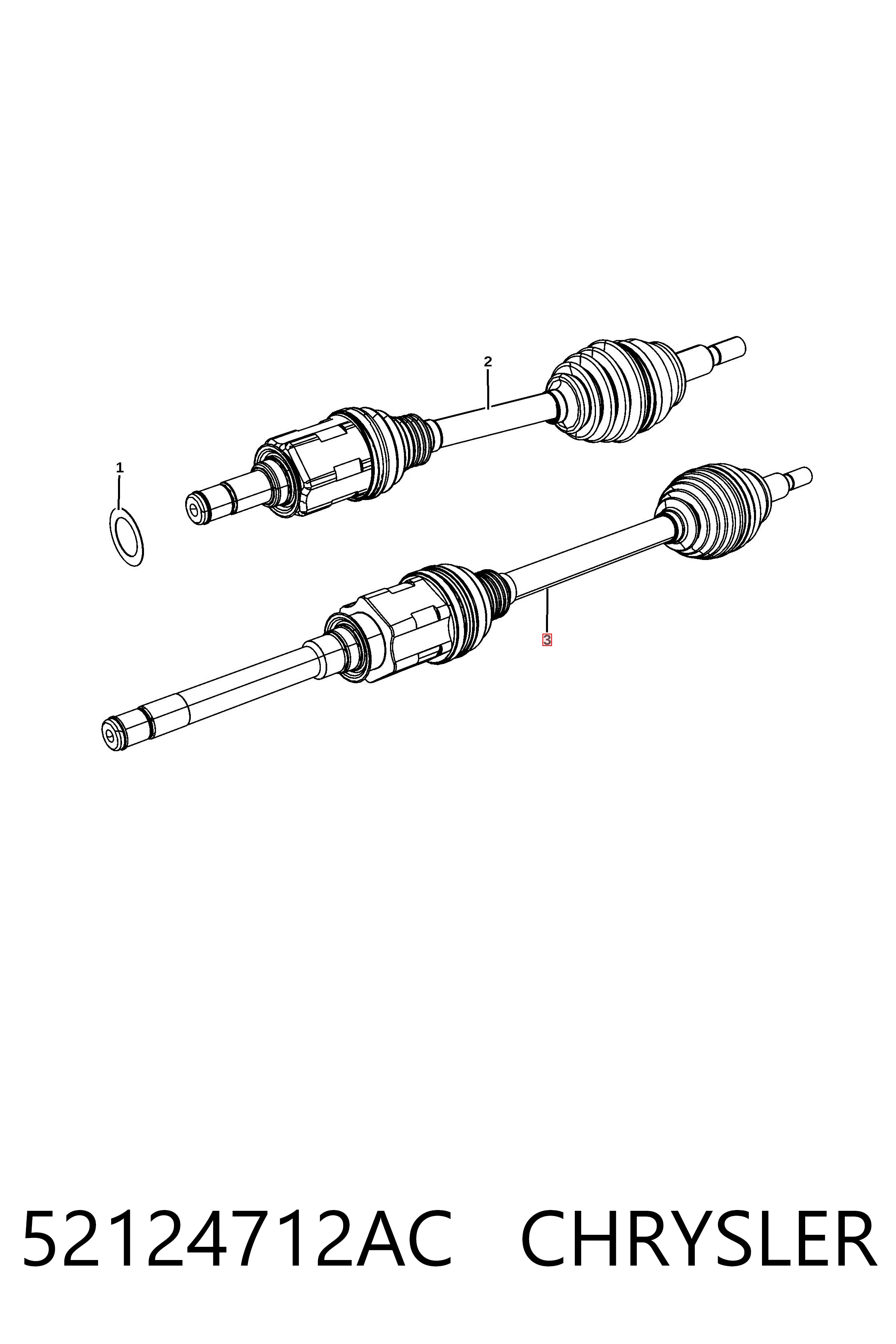 Привод передний правый Posterparts 52124712AB цена, от 123.87 USD