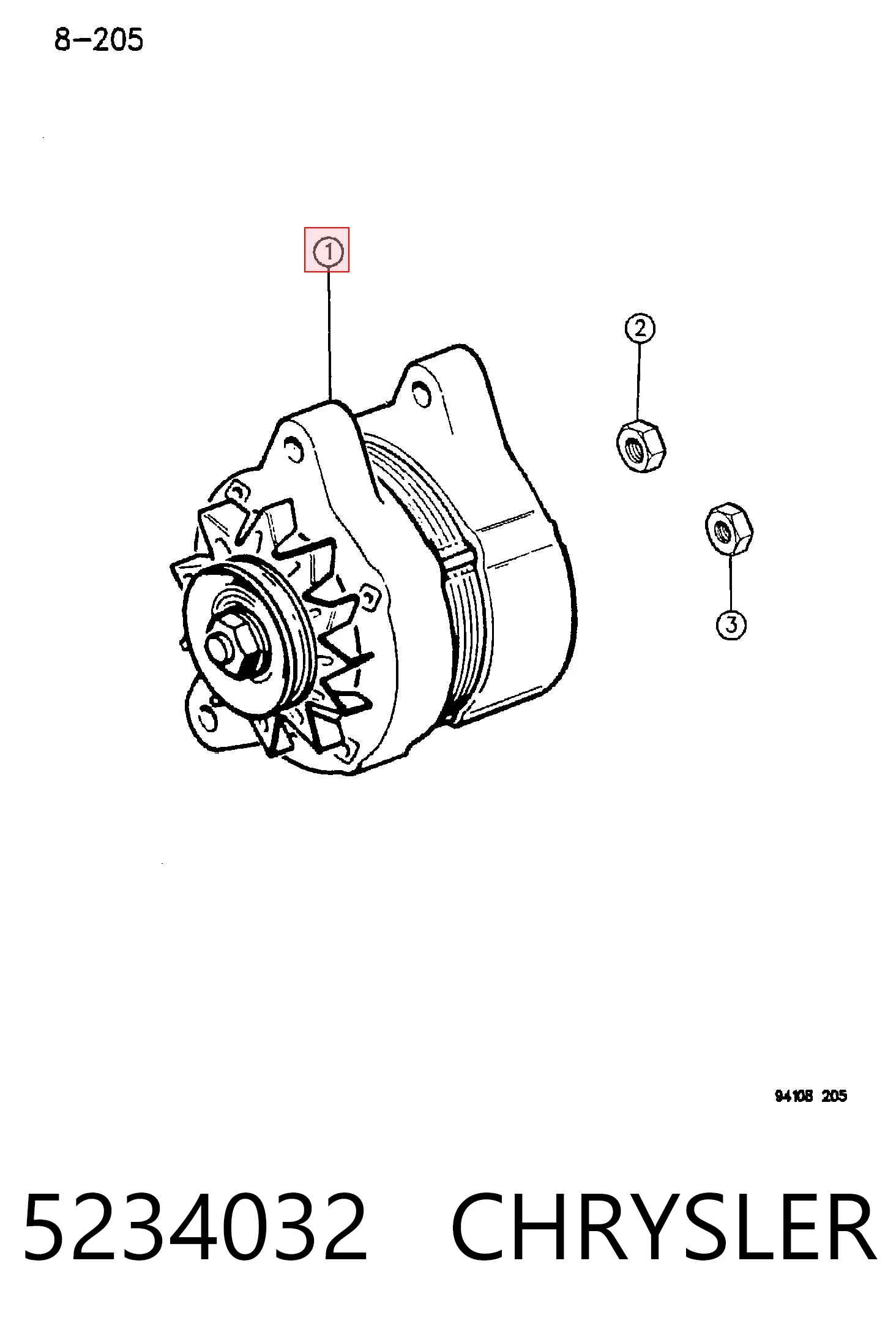 5234032 Chrysler Генератор автомобильный