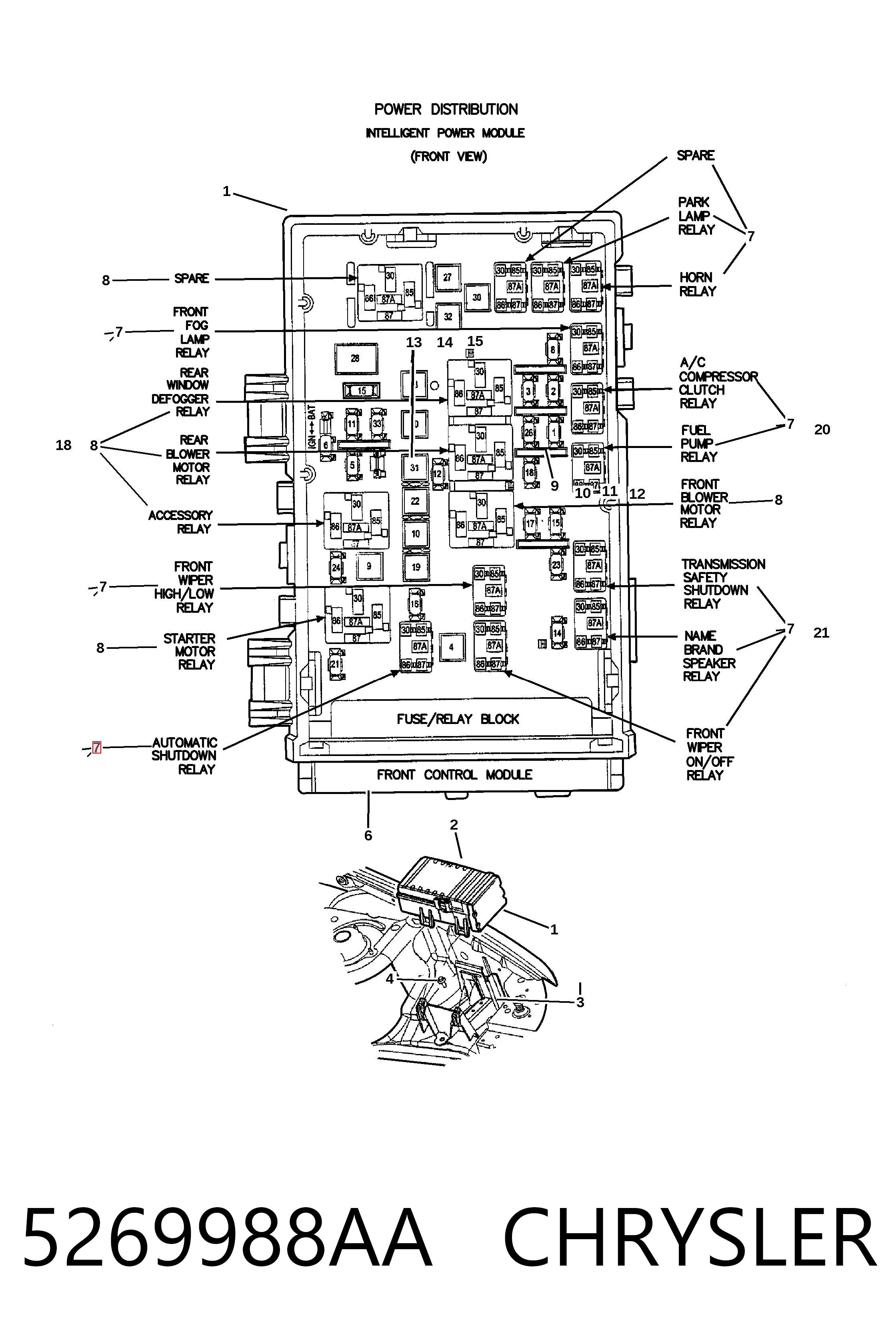 5269988AA Chrysler Реле электрическое многофункциональное