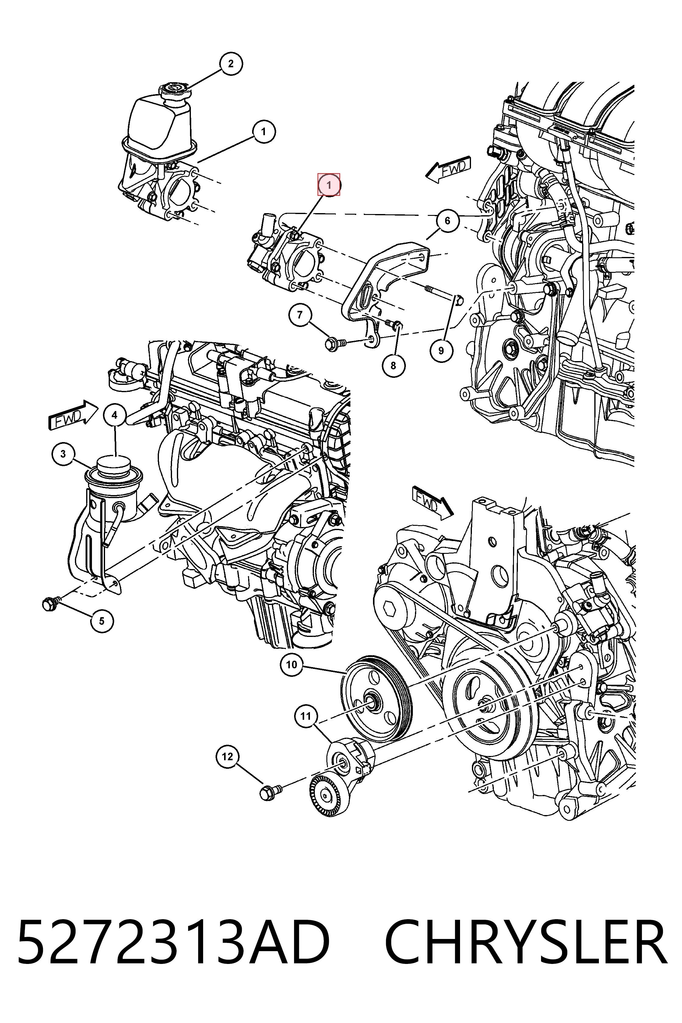 5272313AD Chrysler ГУР руля