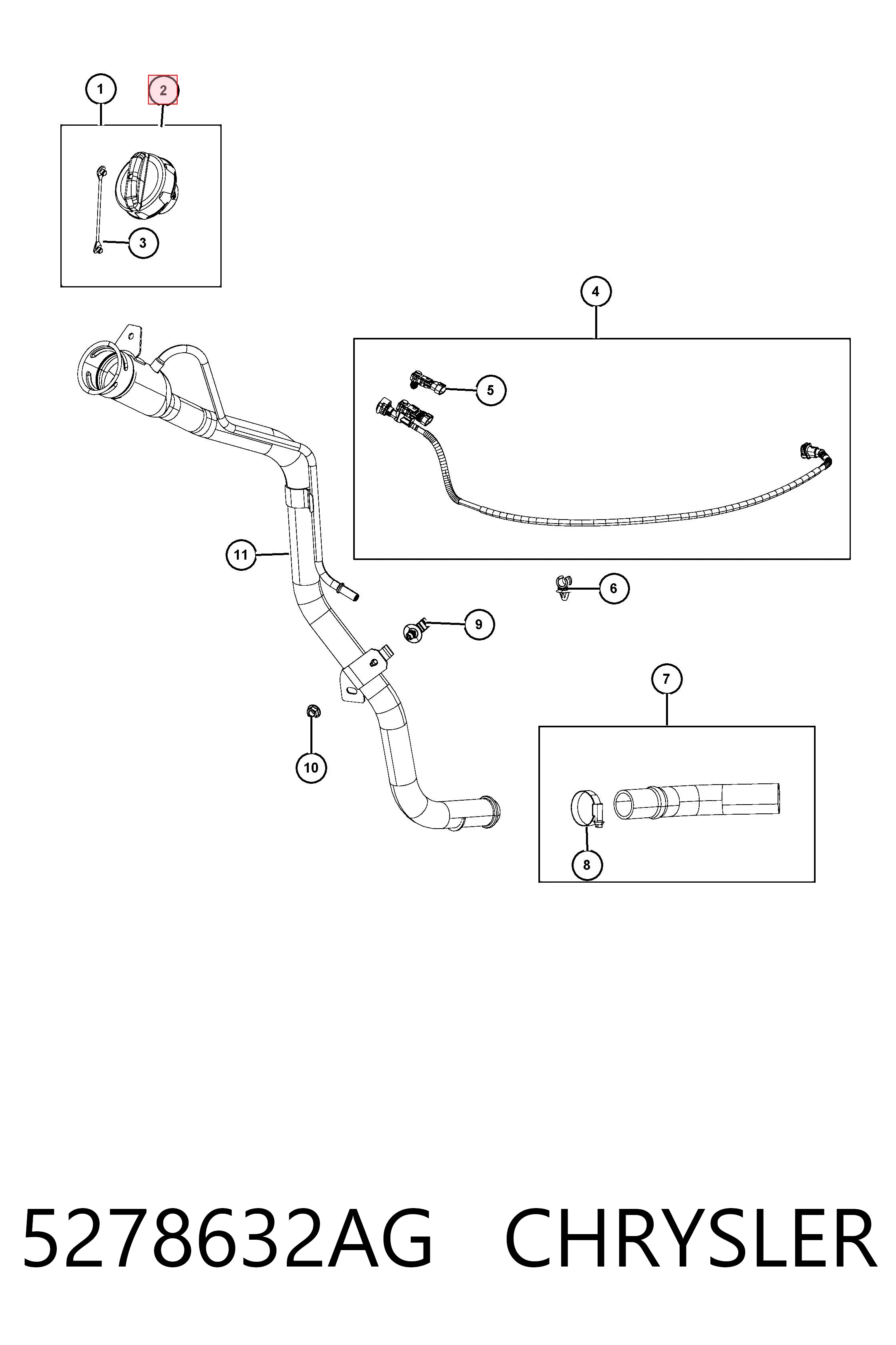 Купить K05278632AG Fiat/Alfa/Lancia Крышка бензобака