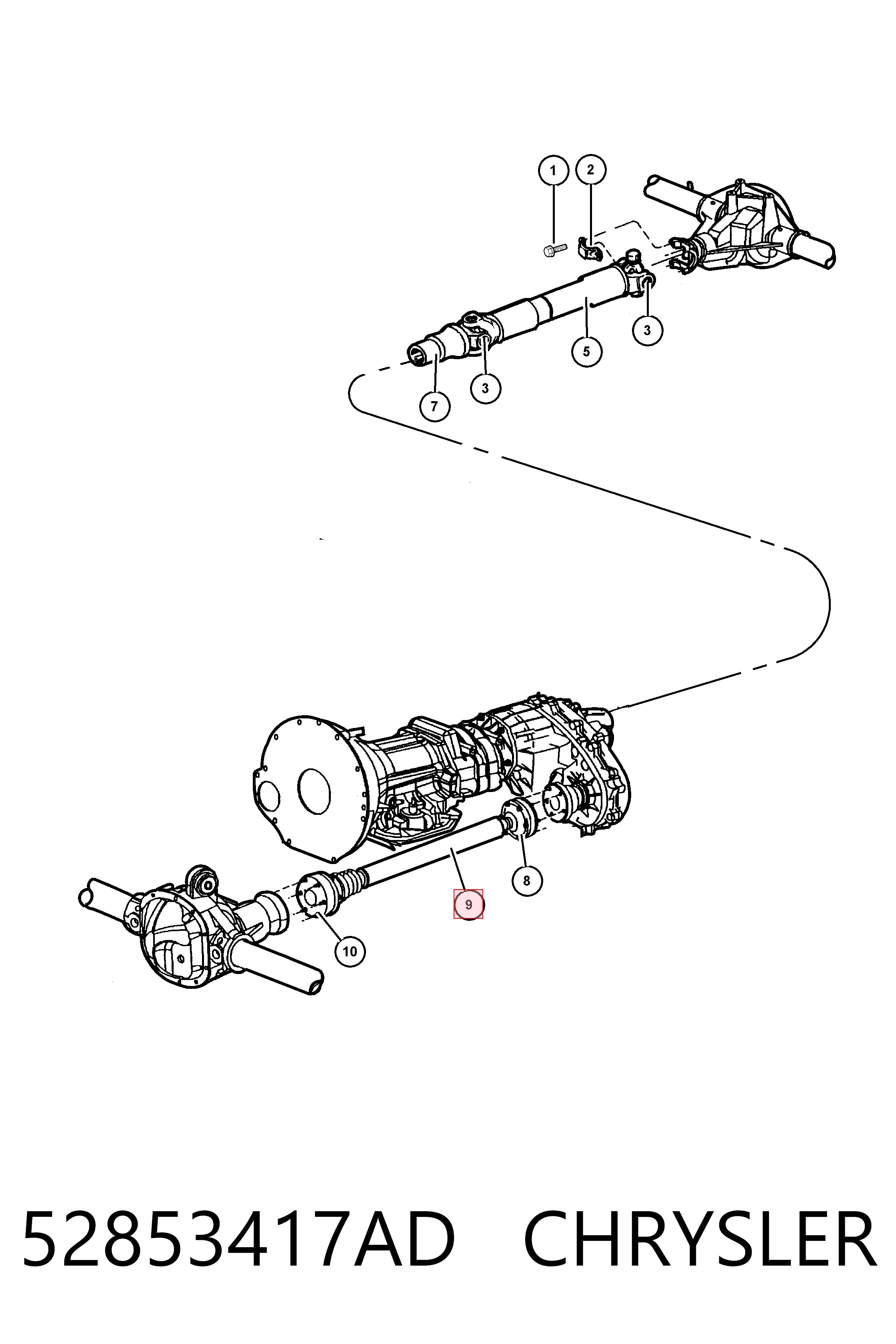 Вал карданный передний Posterparts BB3044
