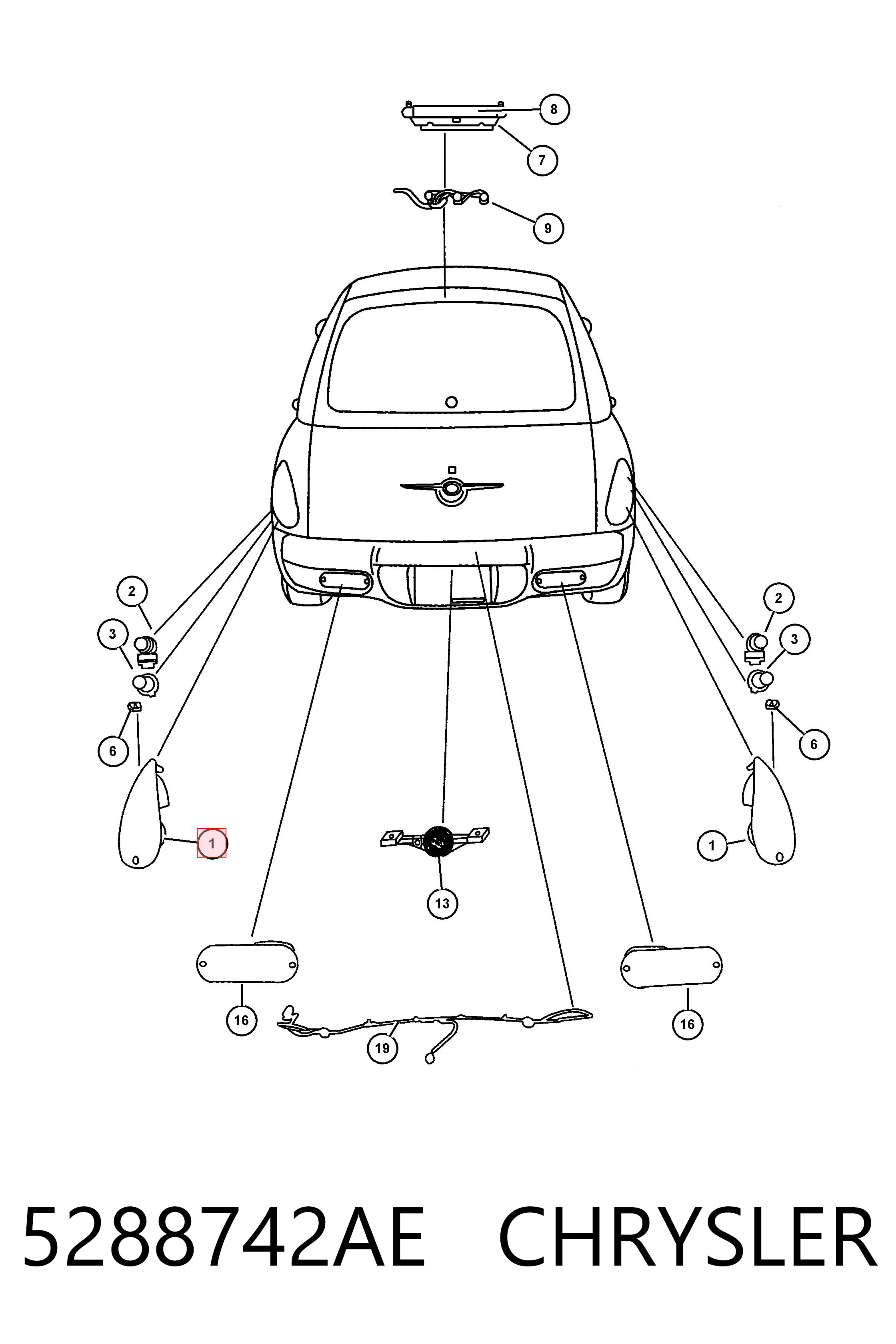 5288742AE Chrysler Фонари задние