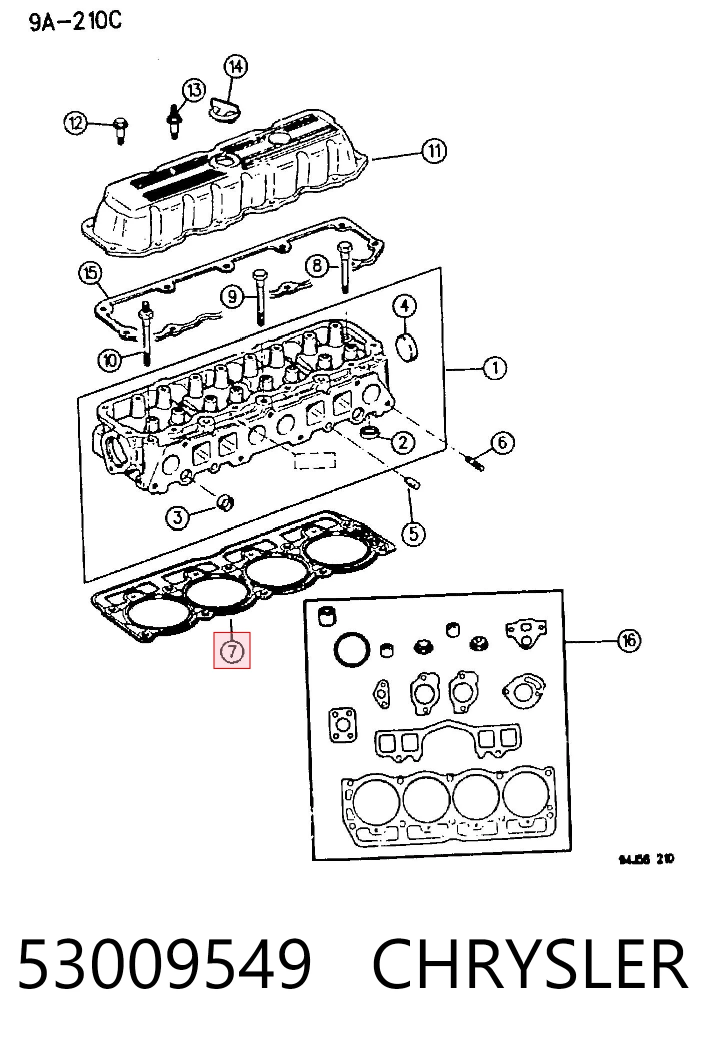 53009549 Chrysler Прокладка головки блока