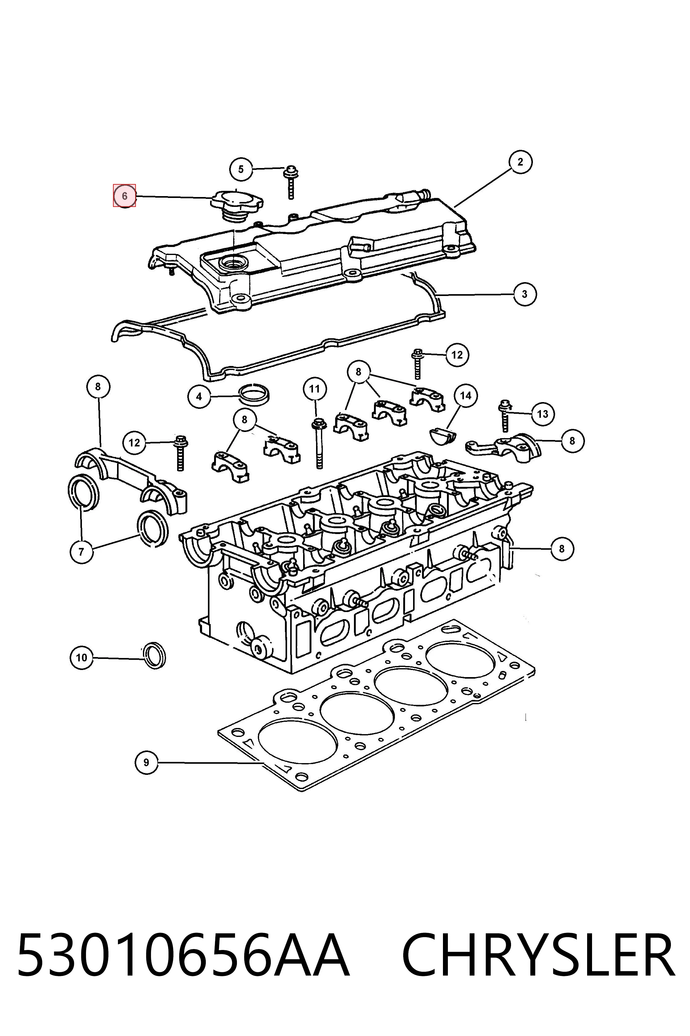 53010656AA Chrysler Крышка масляной горловины