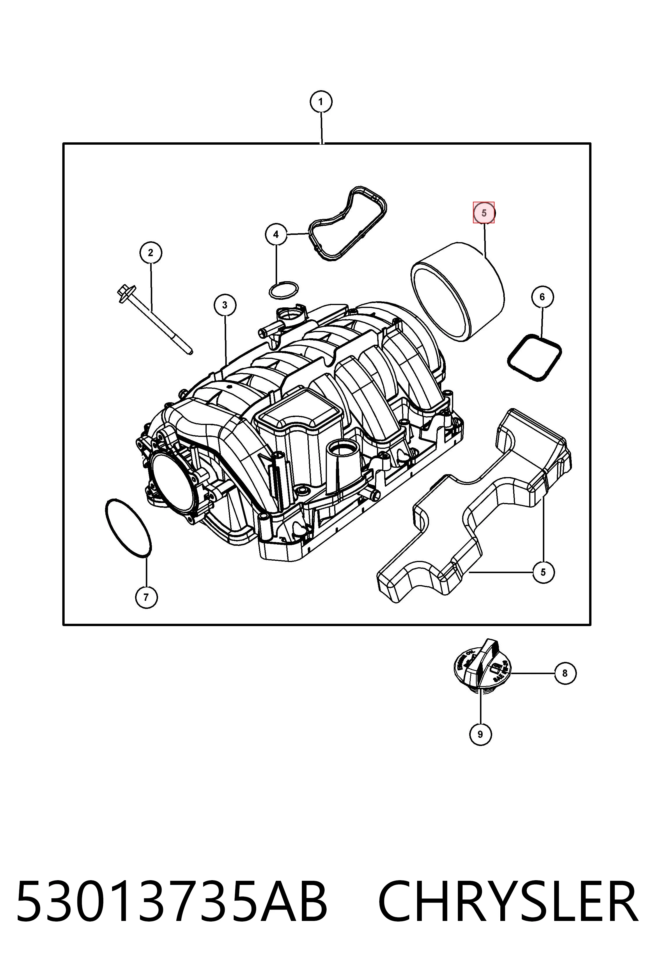 53013735AB Chrysler Коллектор впускной