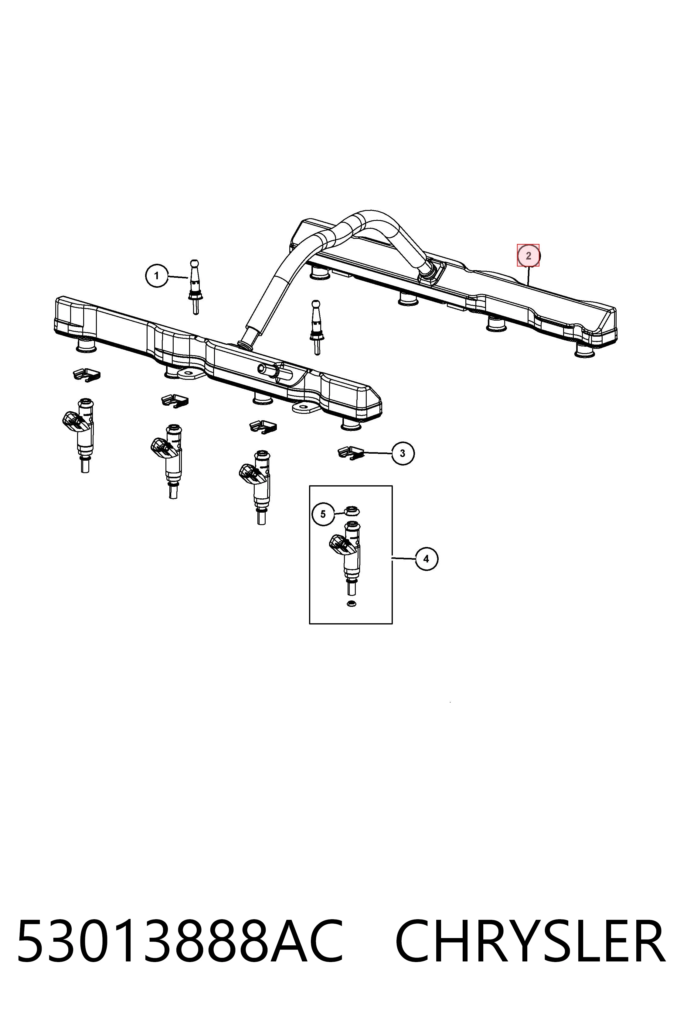 53013888AC Chrysler Топливная рампа