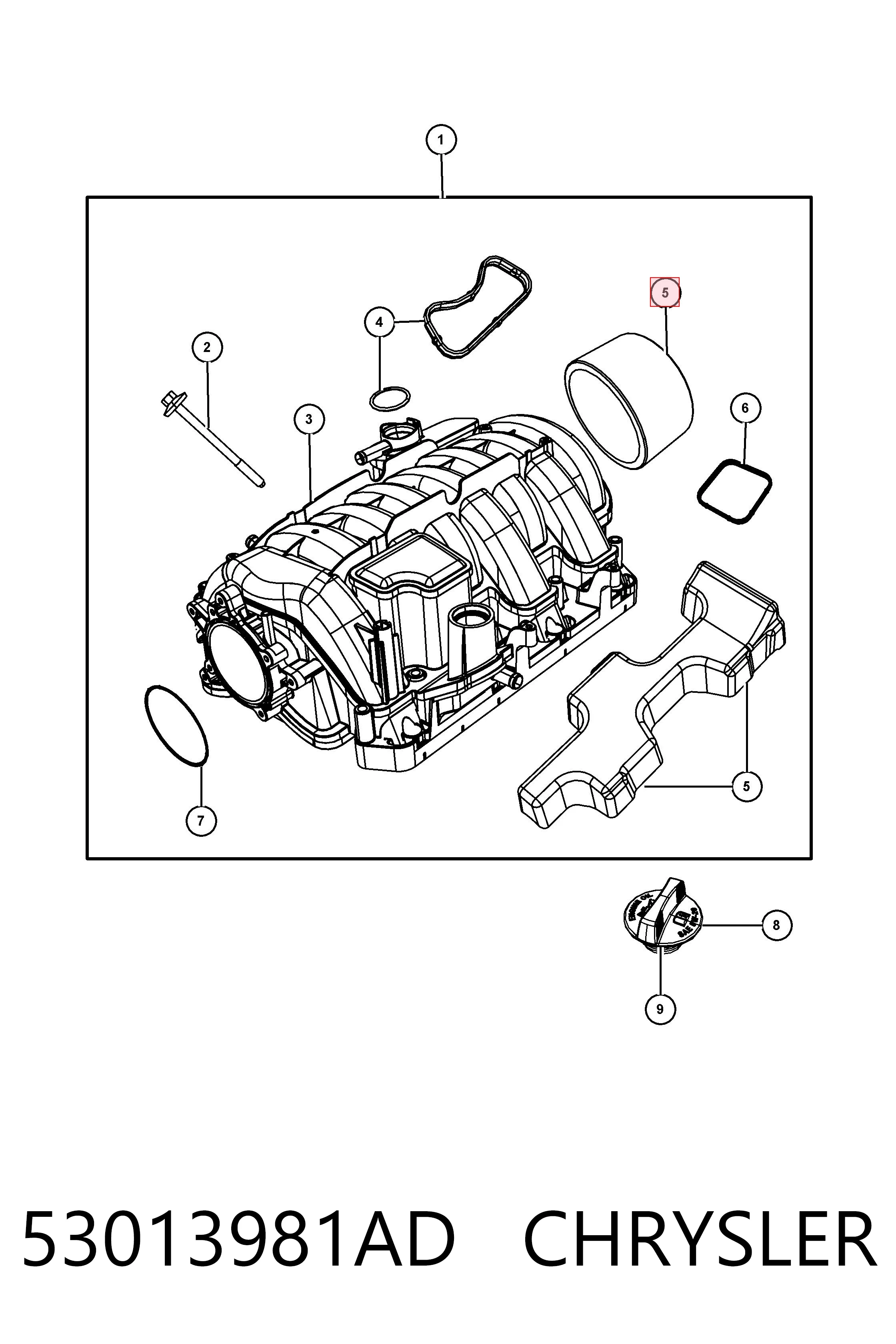 53013981AD Chrysler Коллектор впускной