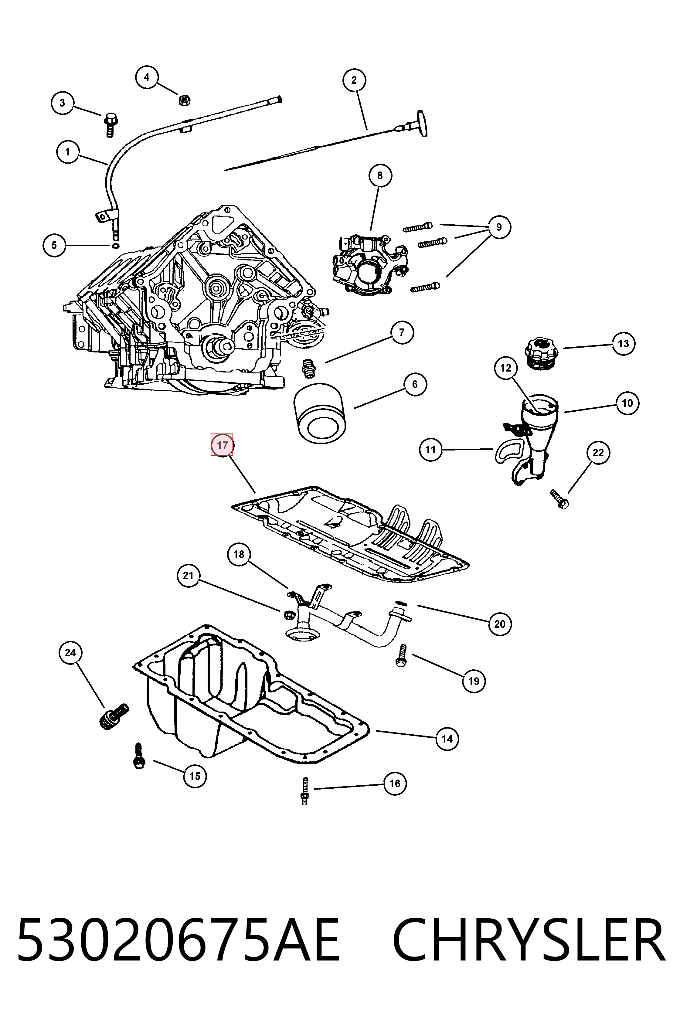 53020675AE Chrysler Прокладка масляного поддона картера
