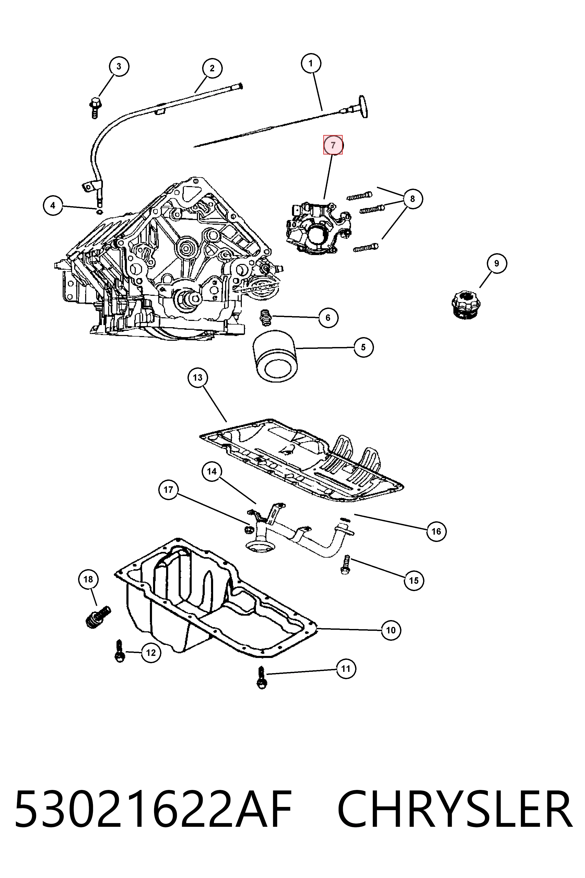 53021622AF Chrysler Масляный насос двигателя