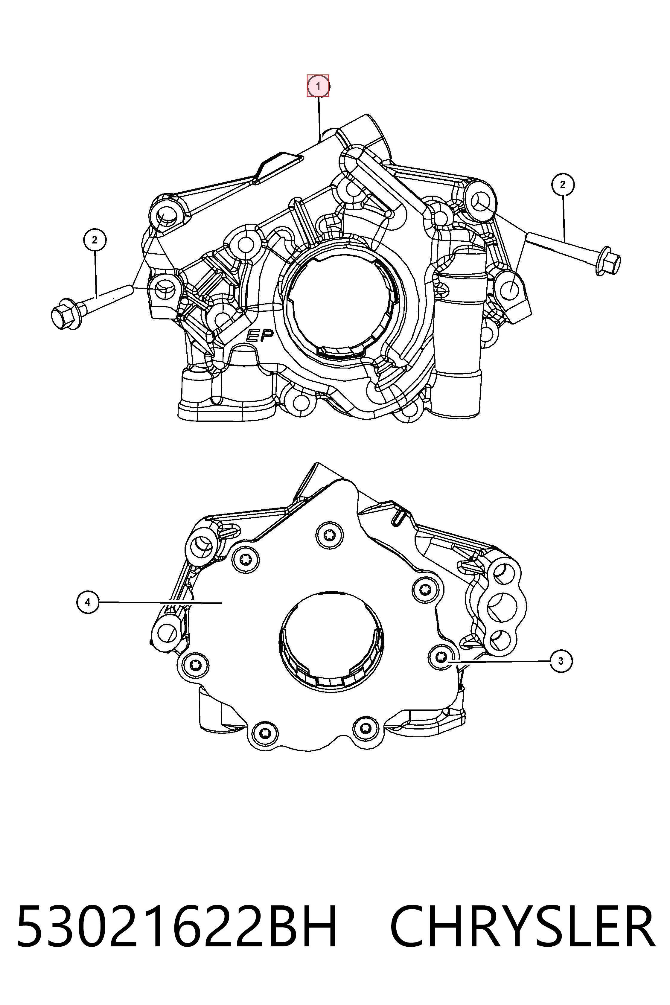 53021622BH Chrysler Масляный насос двигателя