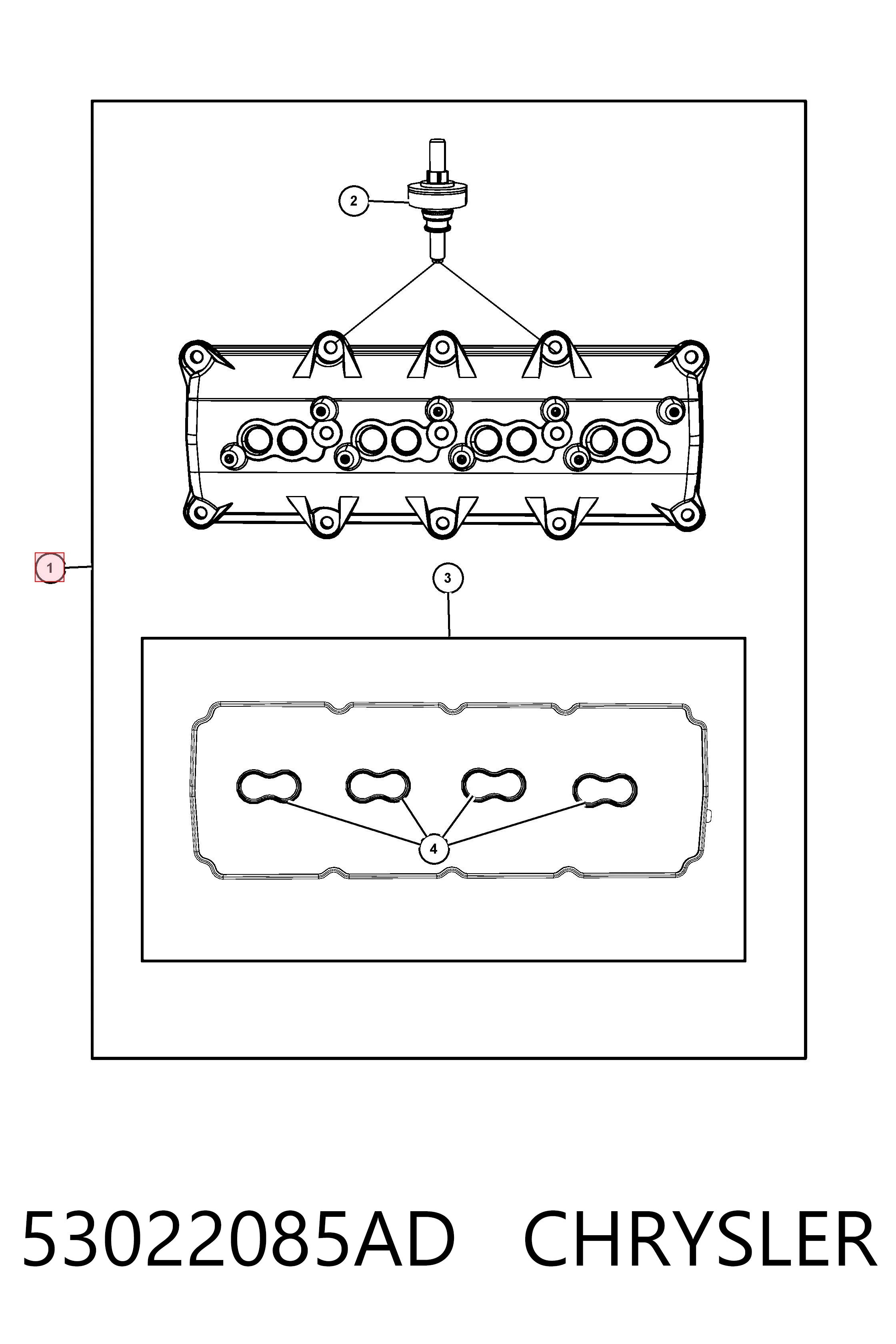 53022085AD Chrysler Крышка двигателя