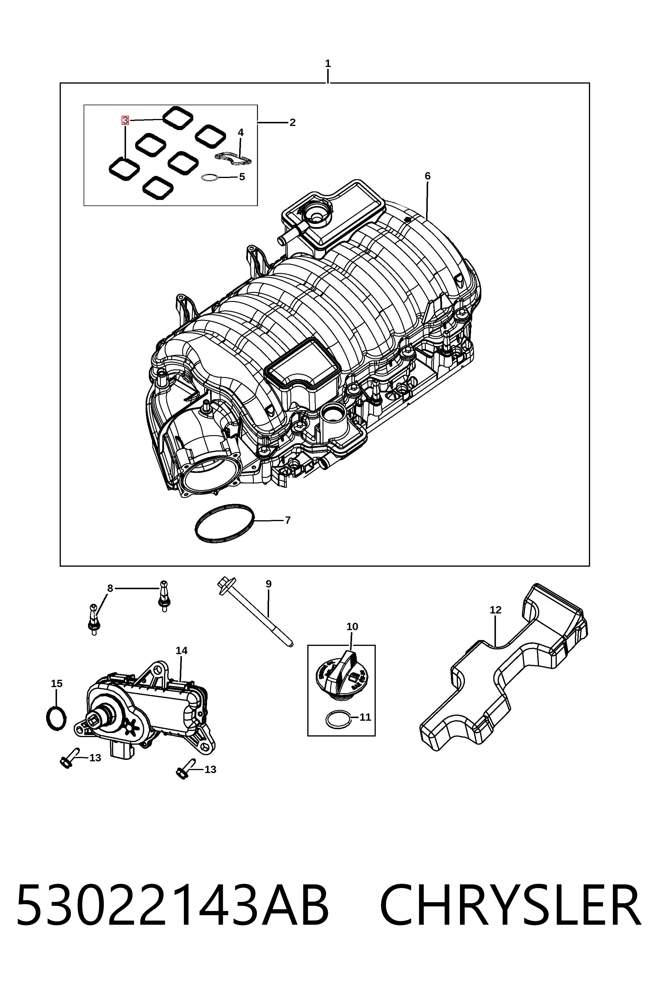  Прокладка впускного коллектора на Jeep Grand Cherokee LIMITED 