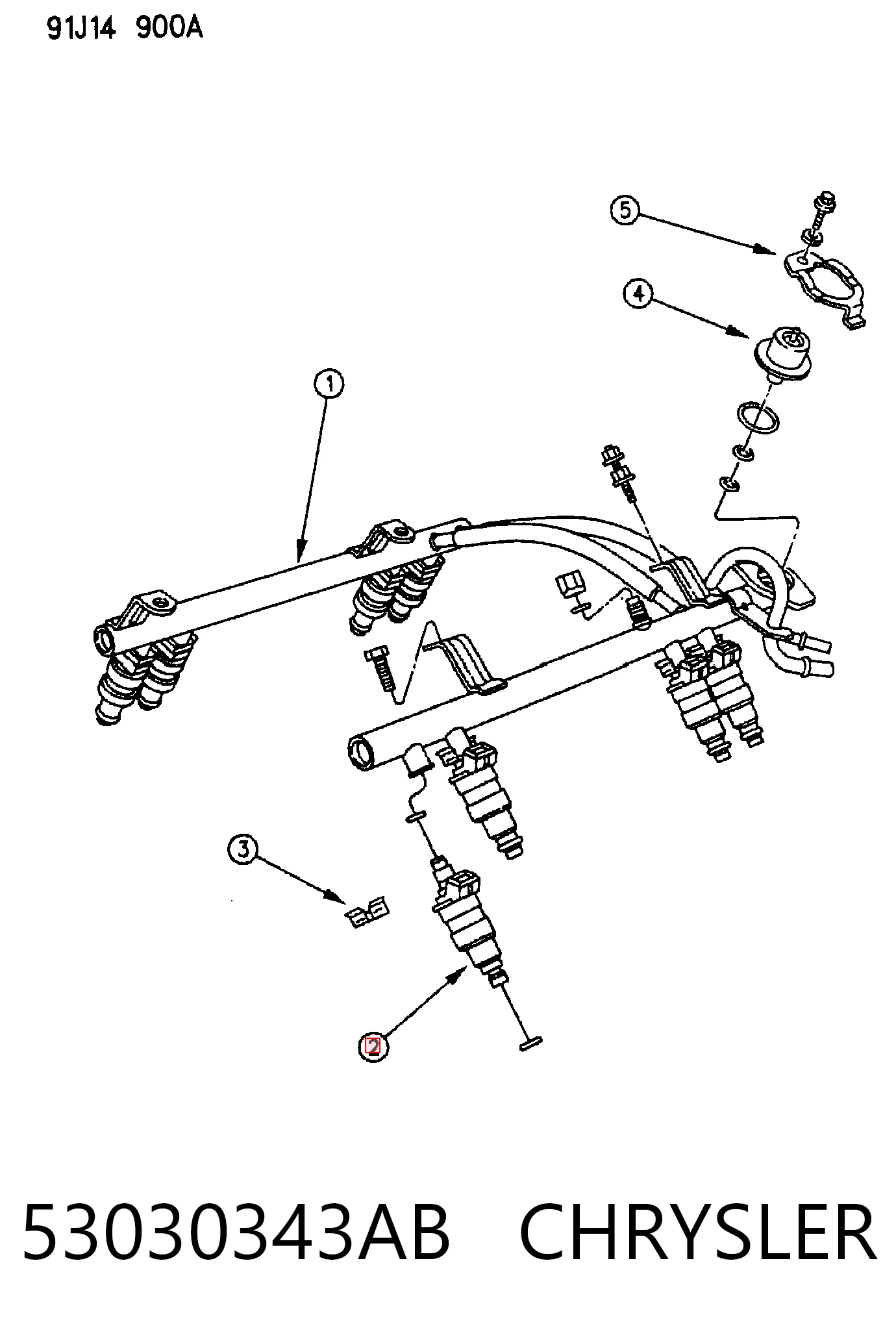 53030343AB Chrysler Топливные форсунки