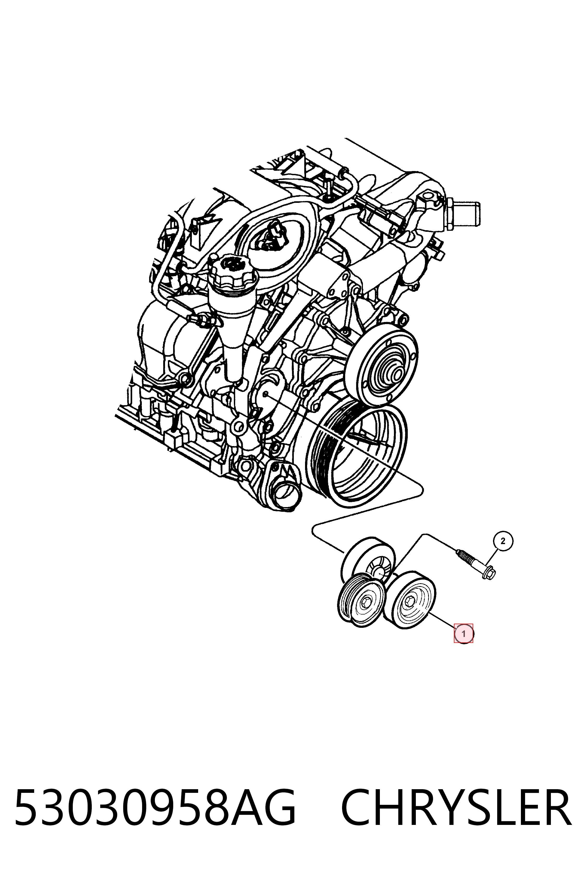53030958AG Chrysler Натяжитель клинового ремня