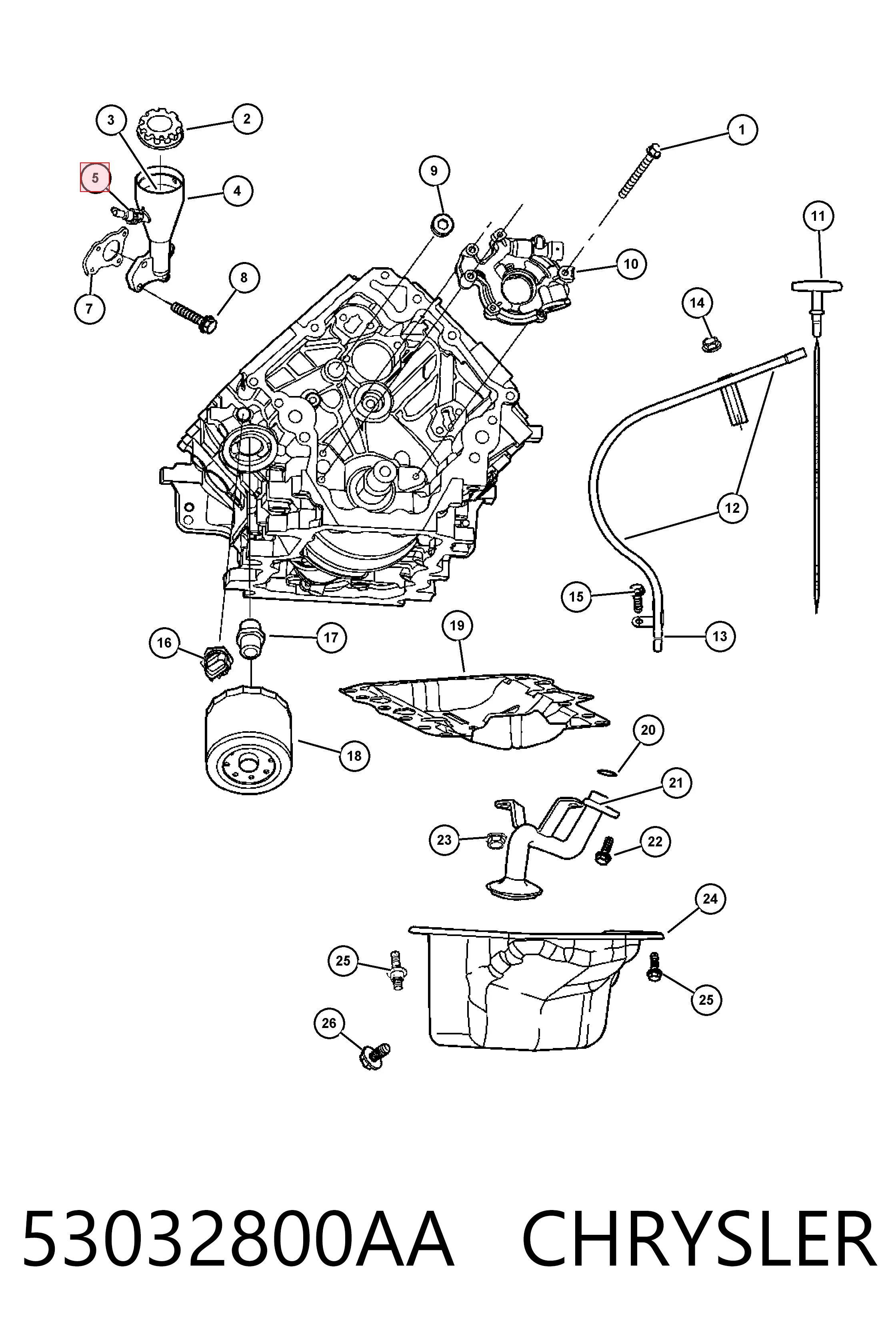53032800AA Chrysler Клапан PCV вентиляции картера