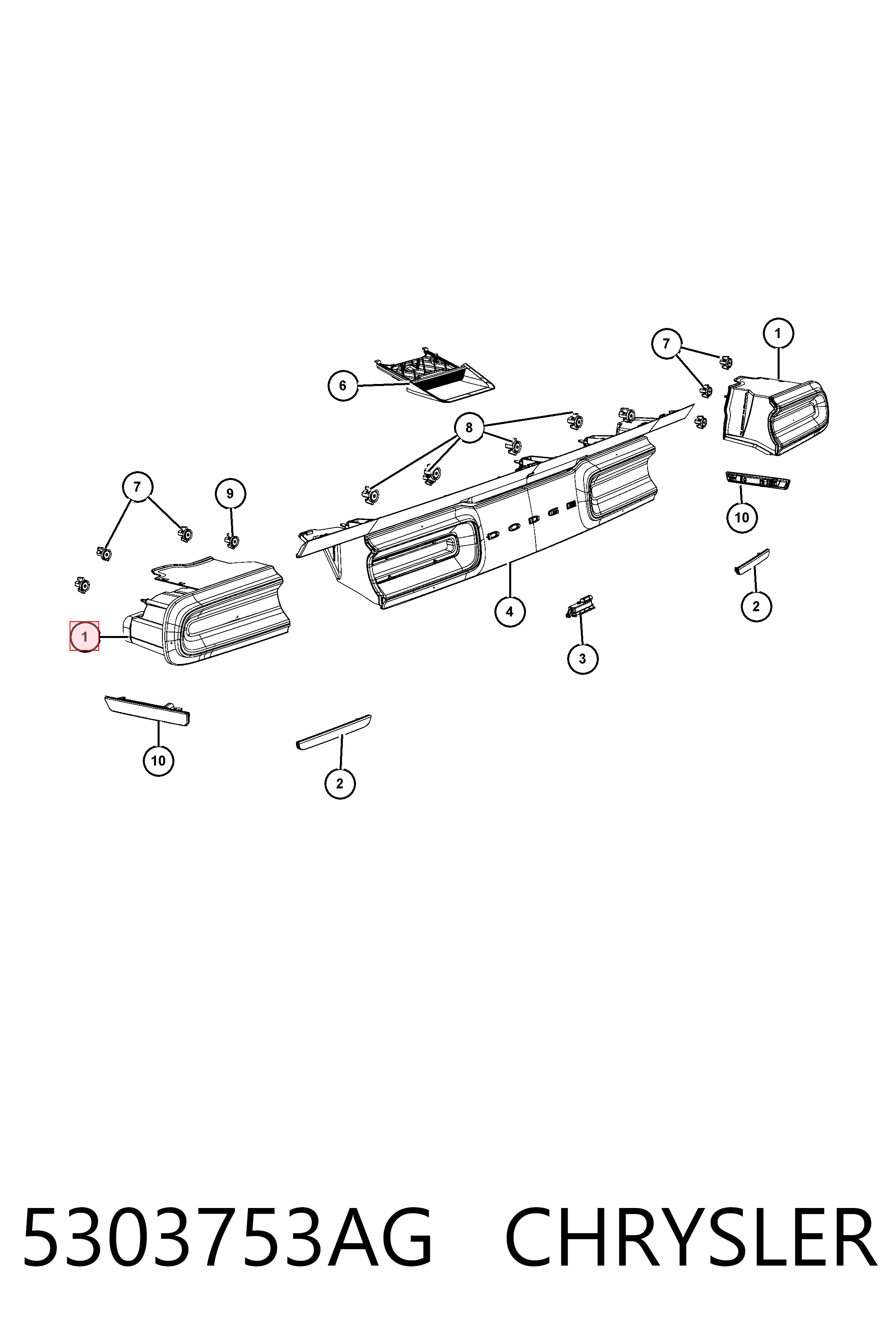 Купить K05303753AG Fiat/Alfa/Lancia Левый стоп