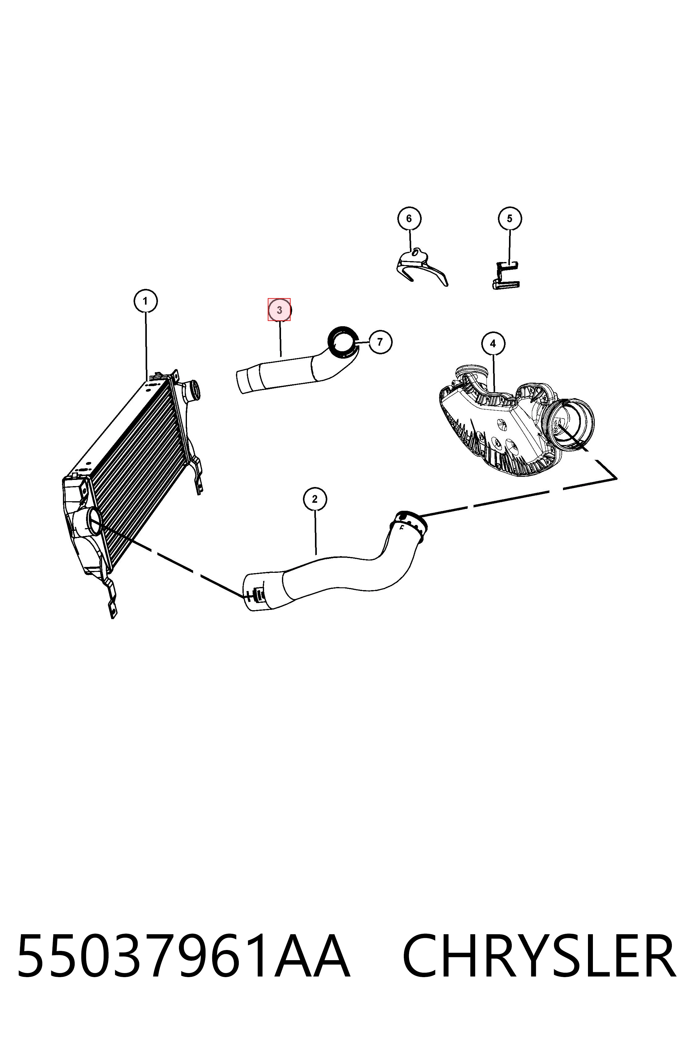 K55037961AA Fiat/Alfa/Lancia Патрубок интеркуллера
