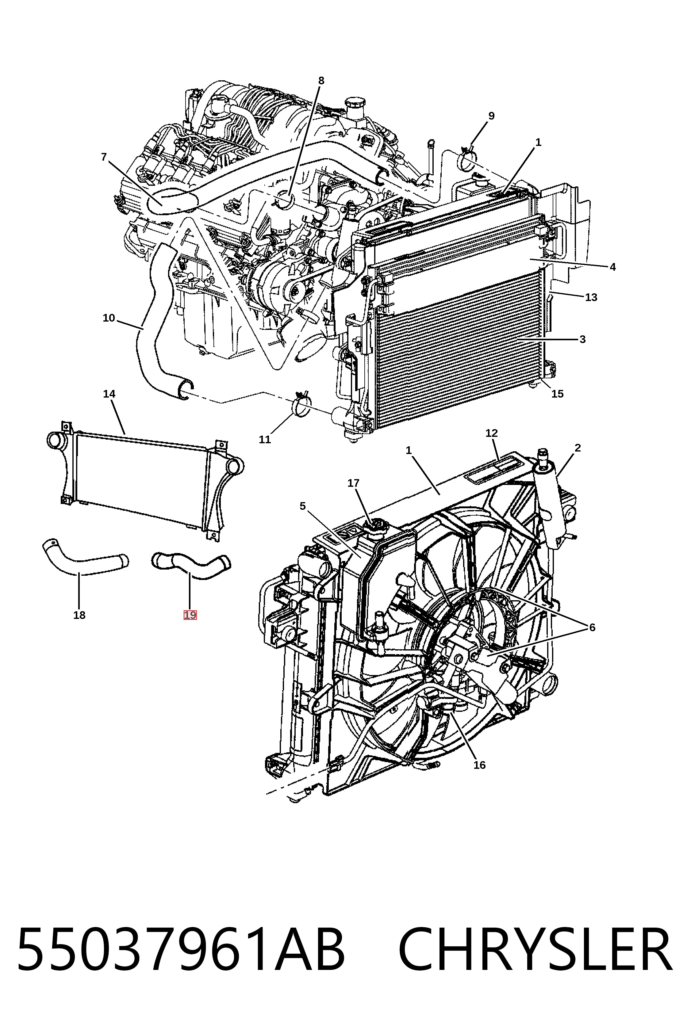 Шланг/патрубок интеркуллера Fiat/Alfa/Lancia K55037961AA цена, от 39.67 USD