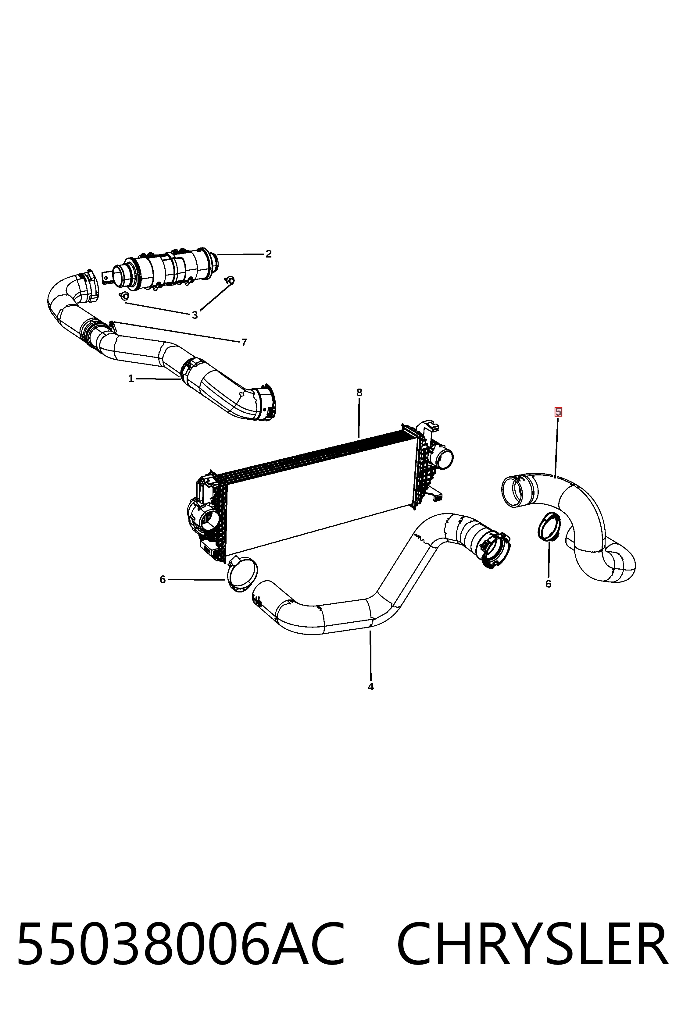 K55038006AC Fiat/Alfa/Lancia Патрубок интеркуллера