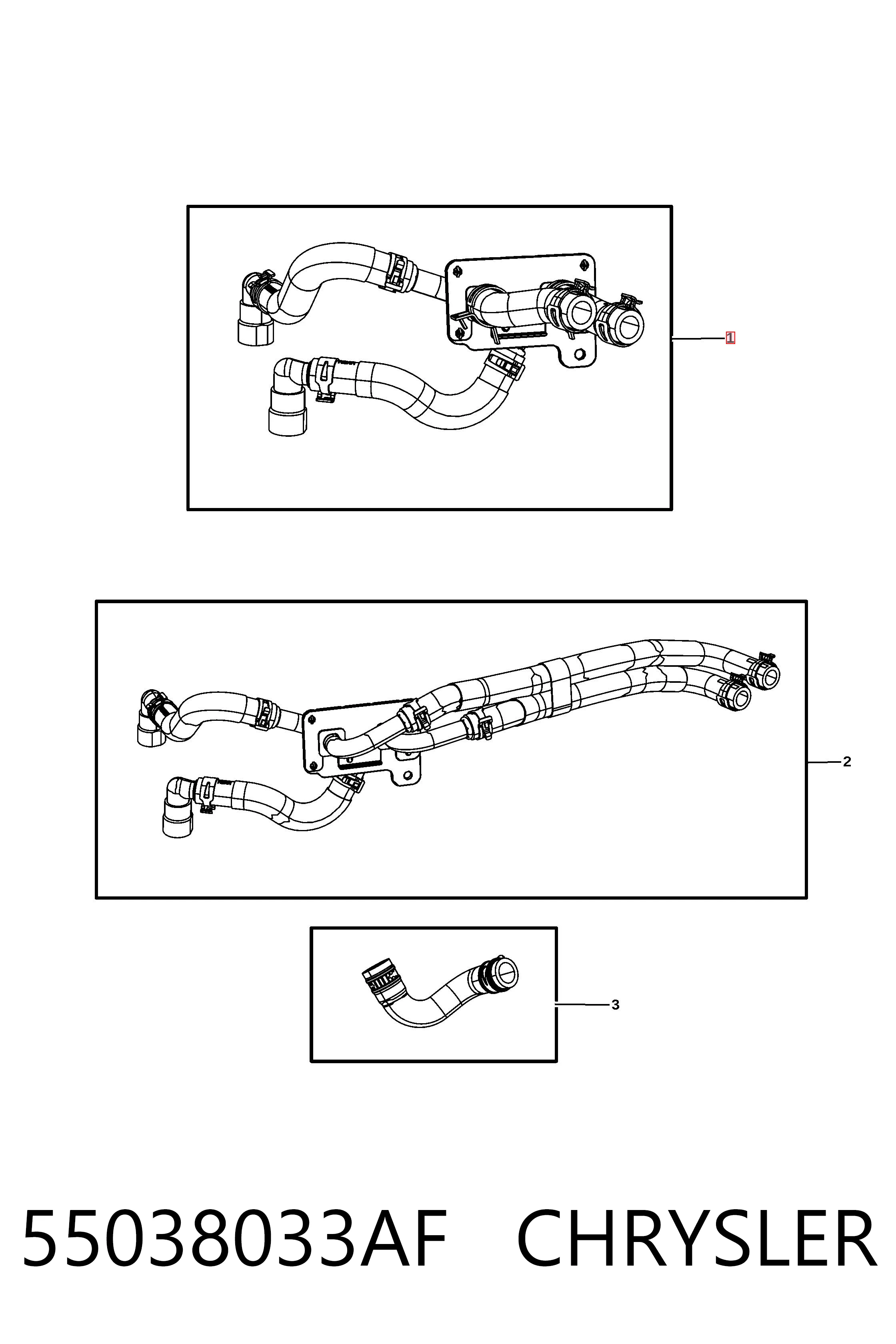 55038033AF Chrysler Шланг радиатора отопителя/печки